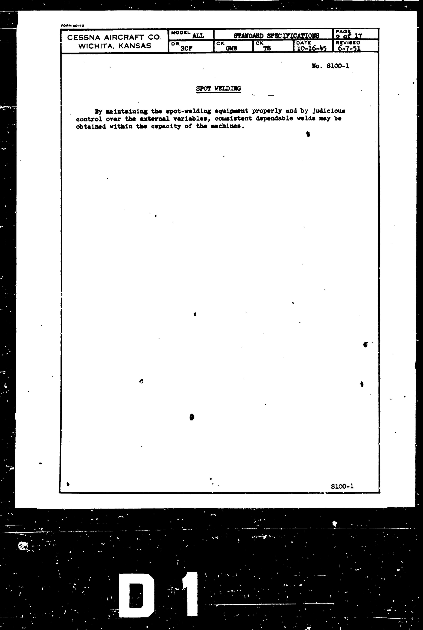 Sample page 3 from AirCorps Library document: Process Specification for Spot Welding