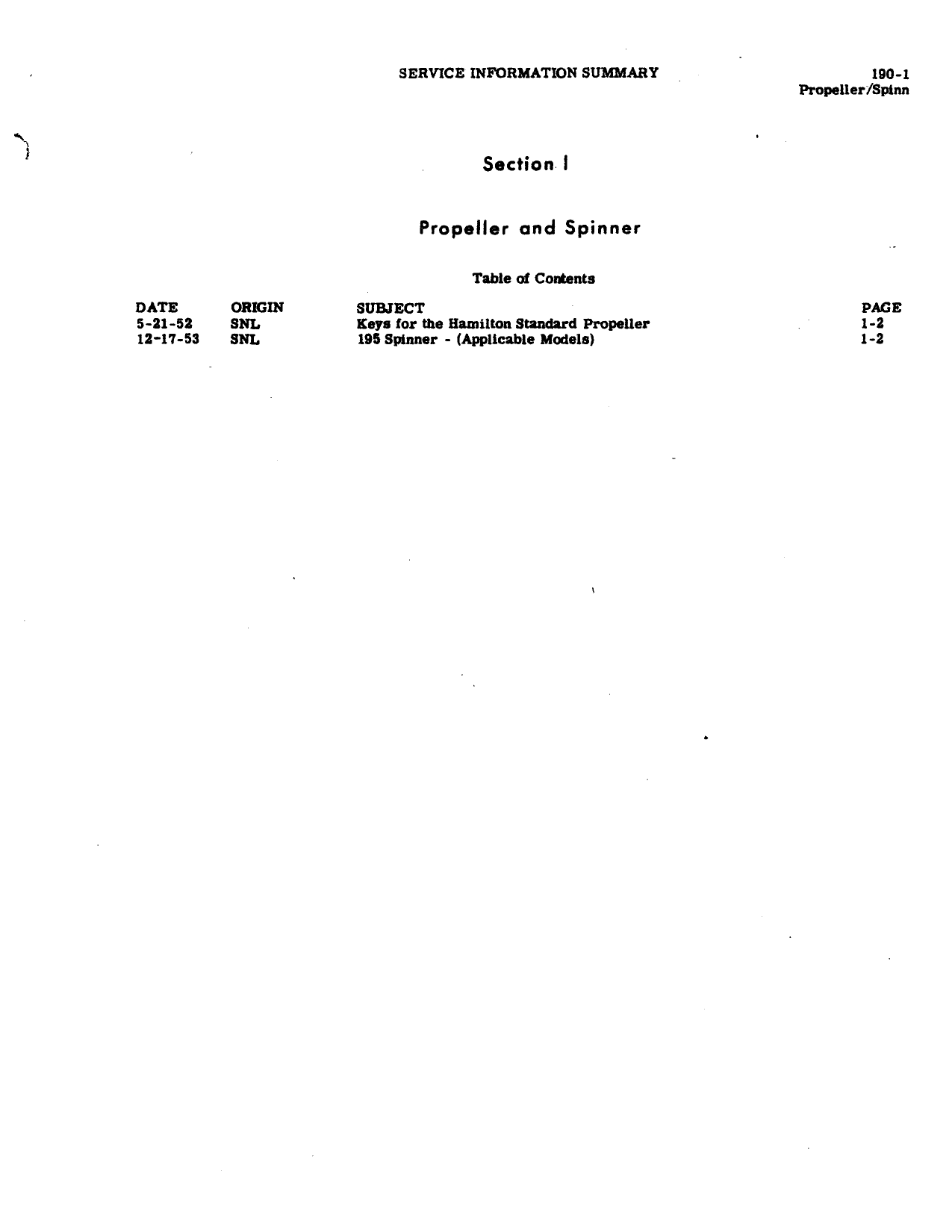 Sample page 1 from AirCorps Library document: Service Information Summary for Cessna 195