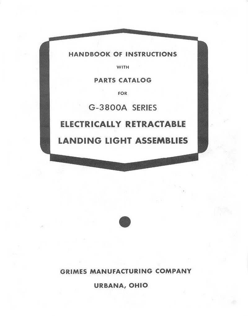 Sample page 1 from AirCorps Library document: Handbook of Instructions with Parts Catalog for G-3800A Series Electrically Retractable Landing Light Assemblies