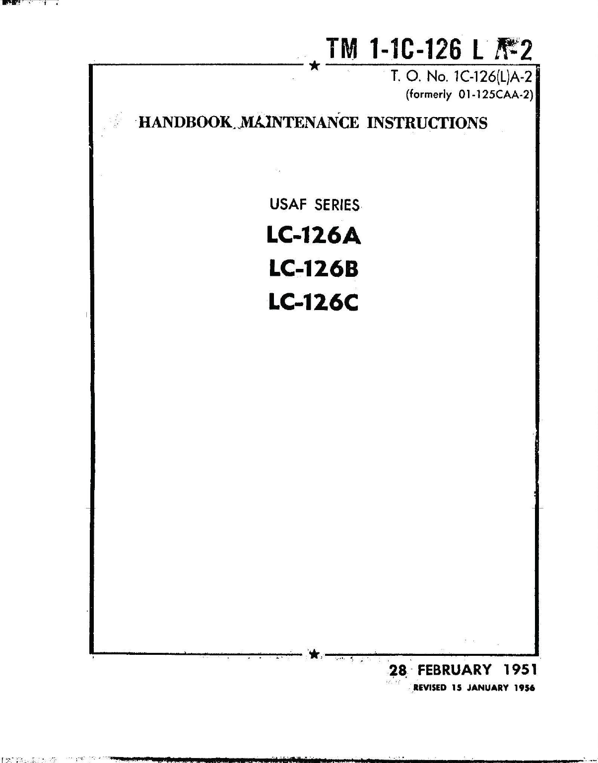 Sample page 1 from AirCorps Library document: Maintenance Instructions for LC-126A, B, and C