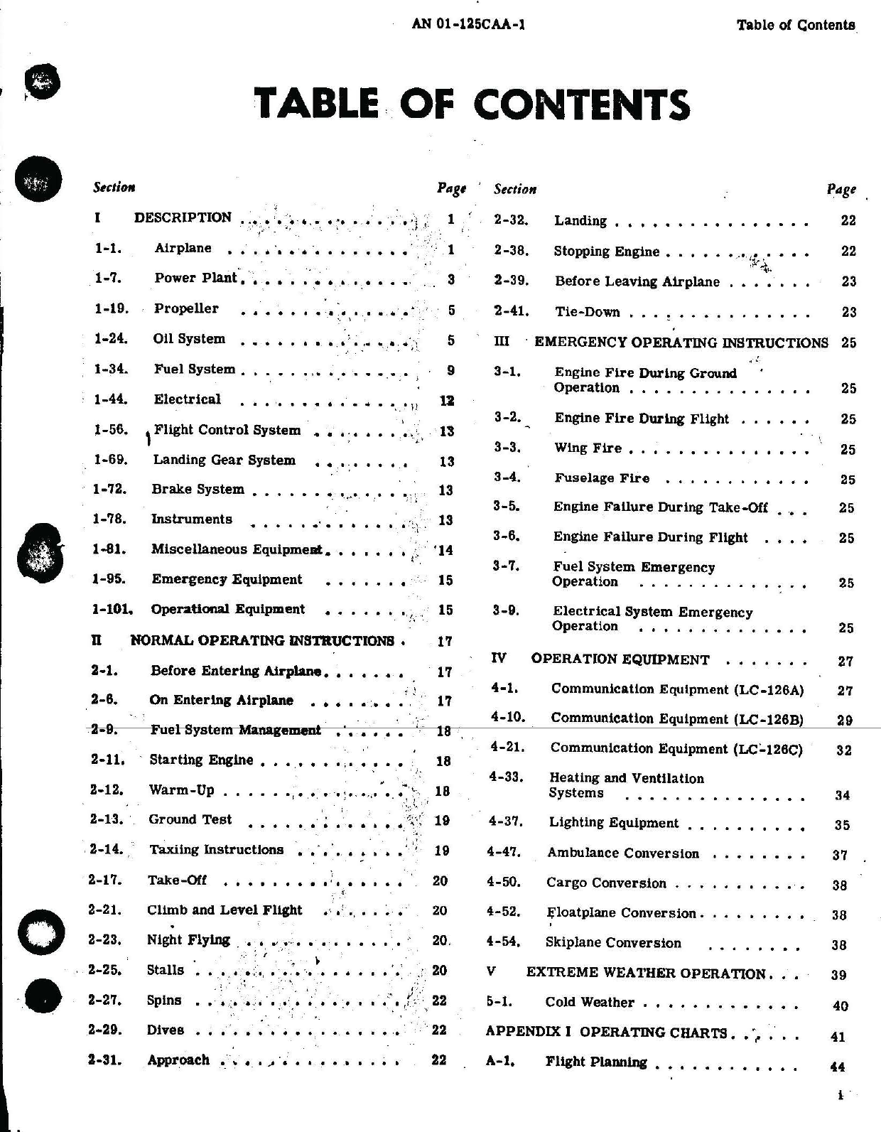 Sample page 3 from AirCorps Library document: Flight Operating Instructions for LC-126A, B, and C