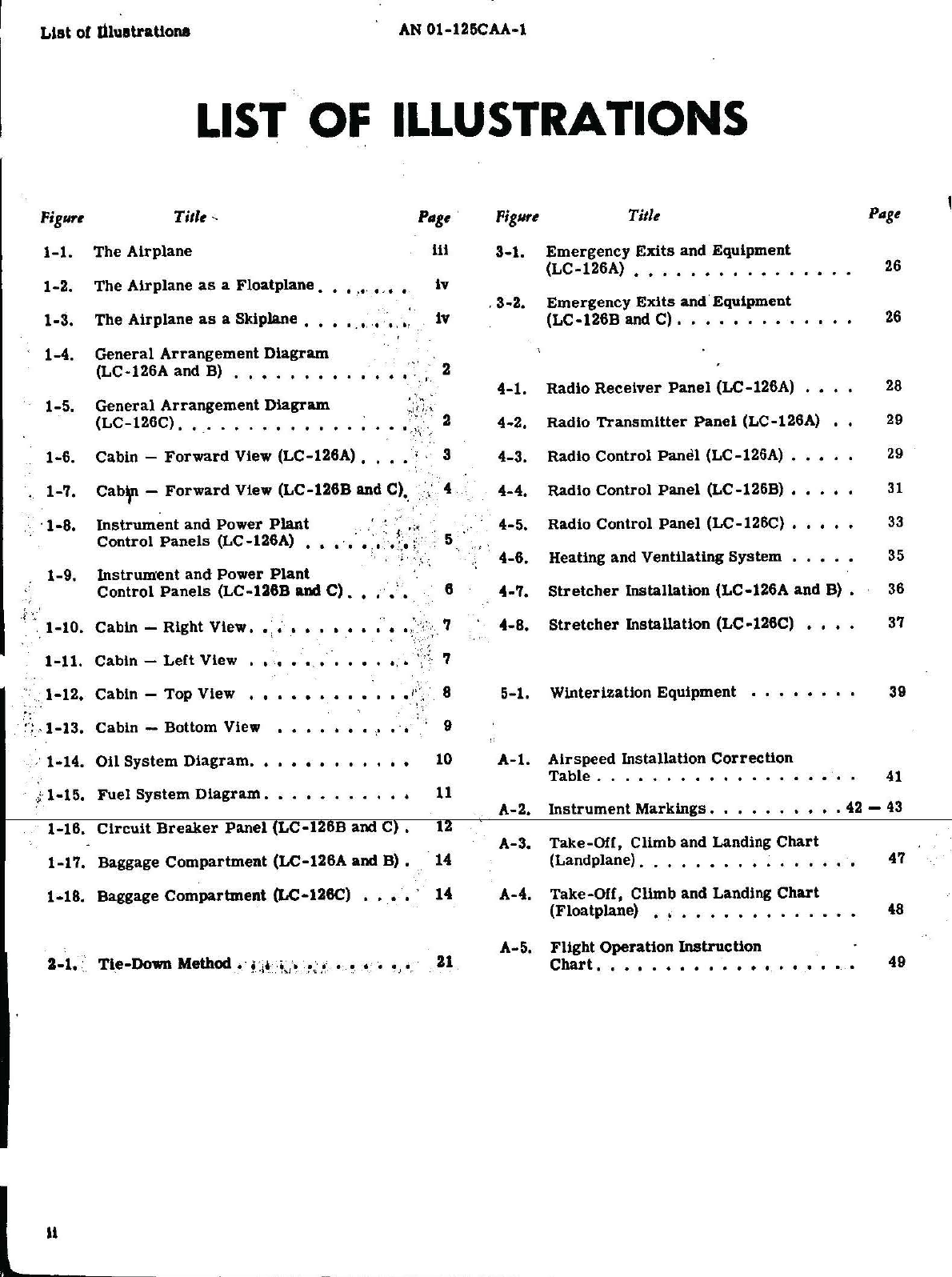 Sample page 4 from AirCorps Library document: Flight Operating Instructions for LC-126A, B, and C