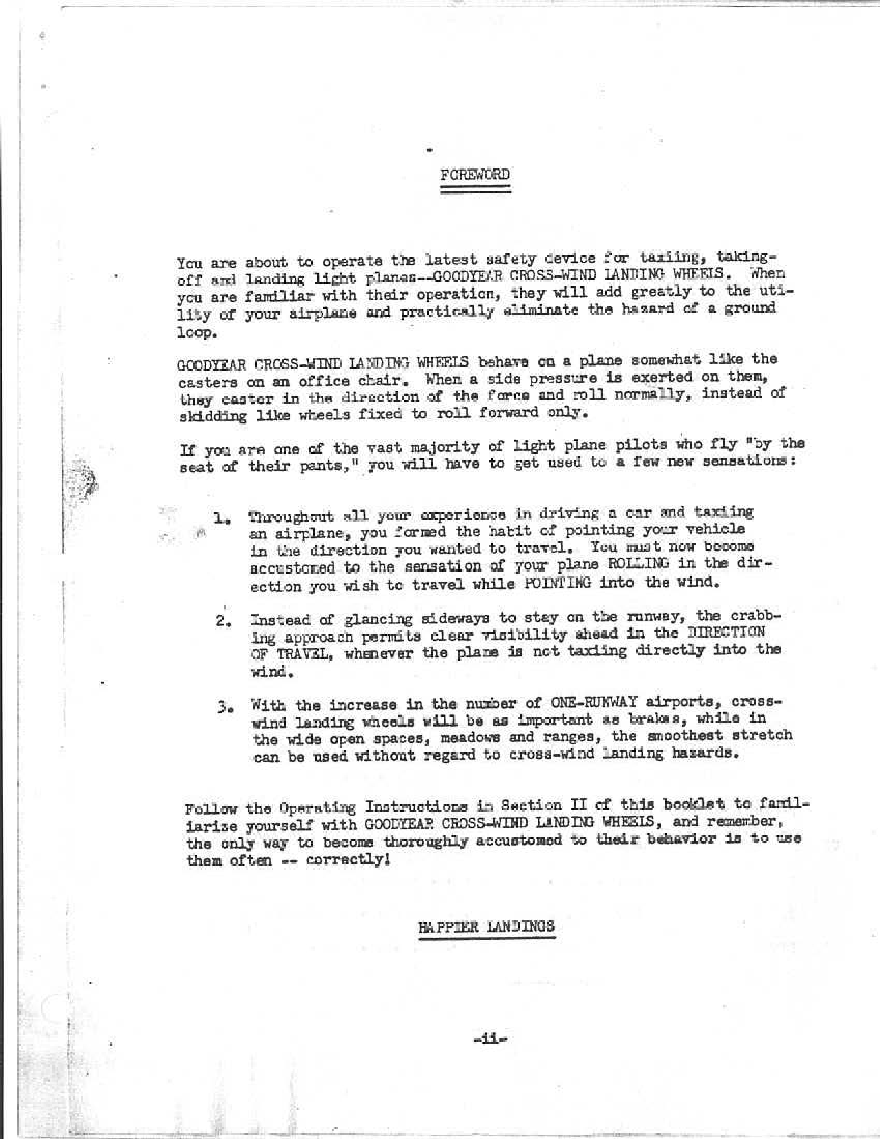 Sample page 3 from AirCorps Library document: Operation and Service Manual for Goodyear Cross-Wind Landing Wheels