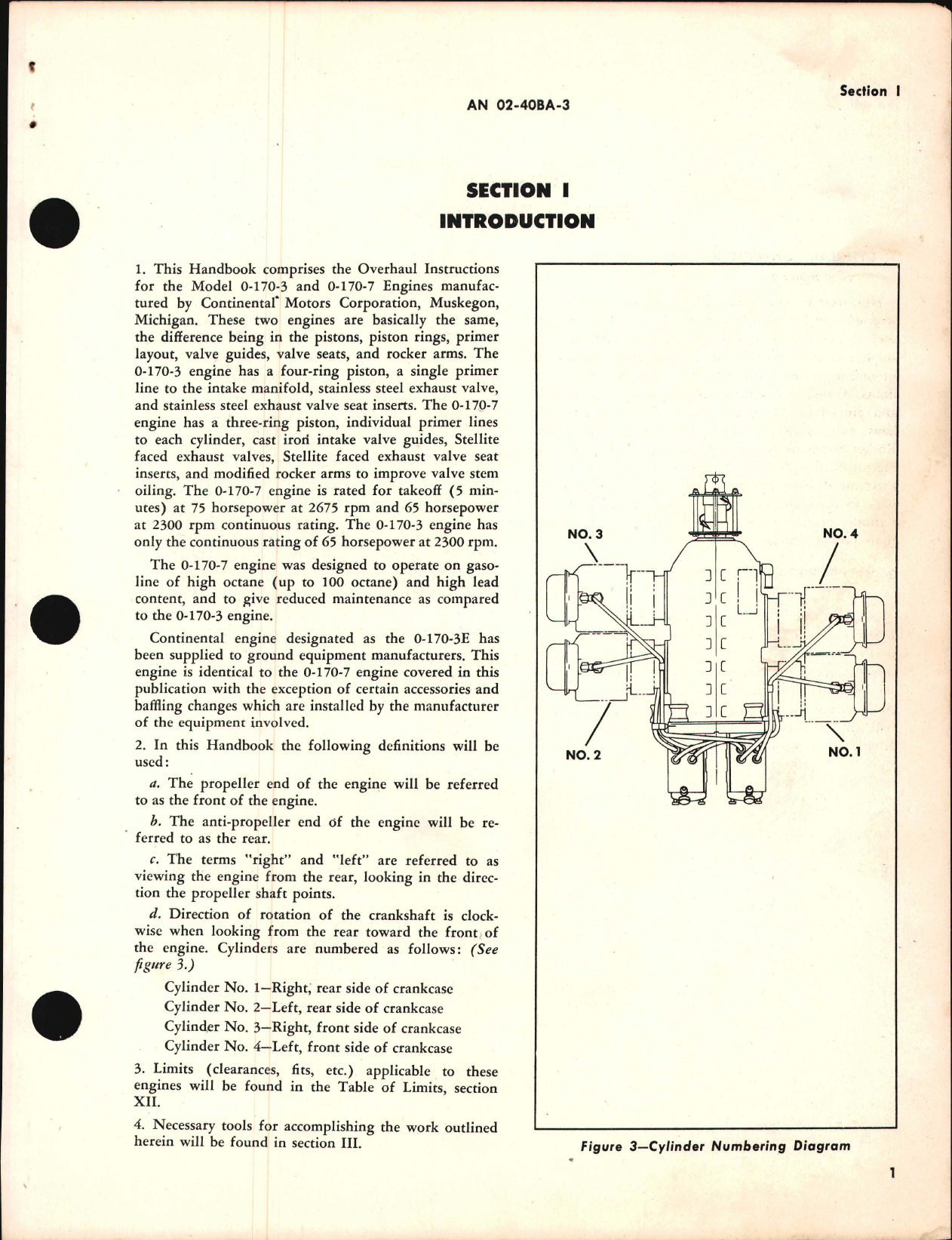 Sample page 5 from AirCorps Library document: Overhaul Instructions for O-170-3 and O-170-7 Engines