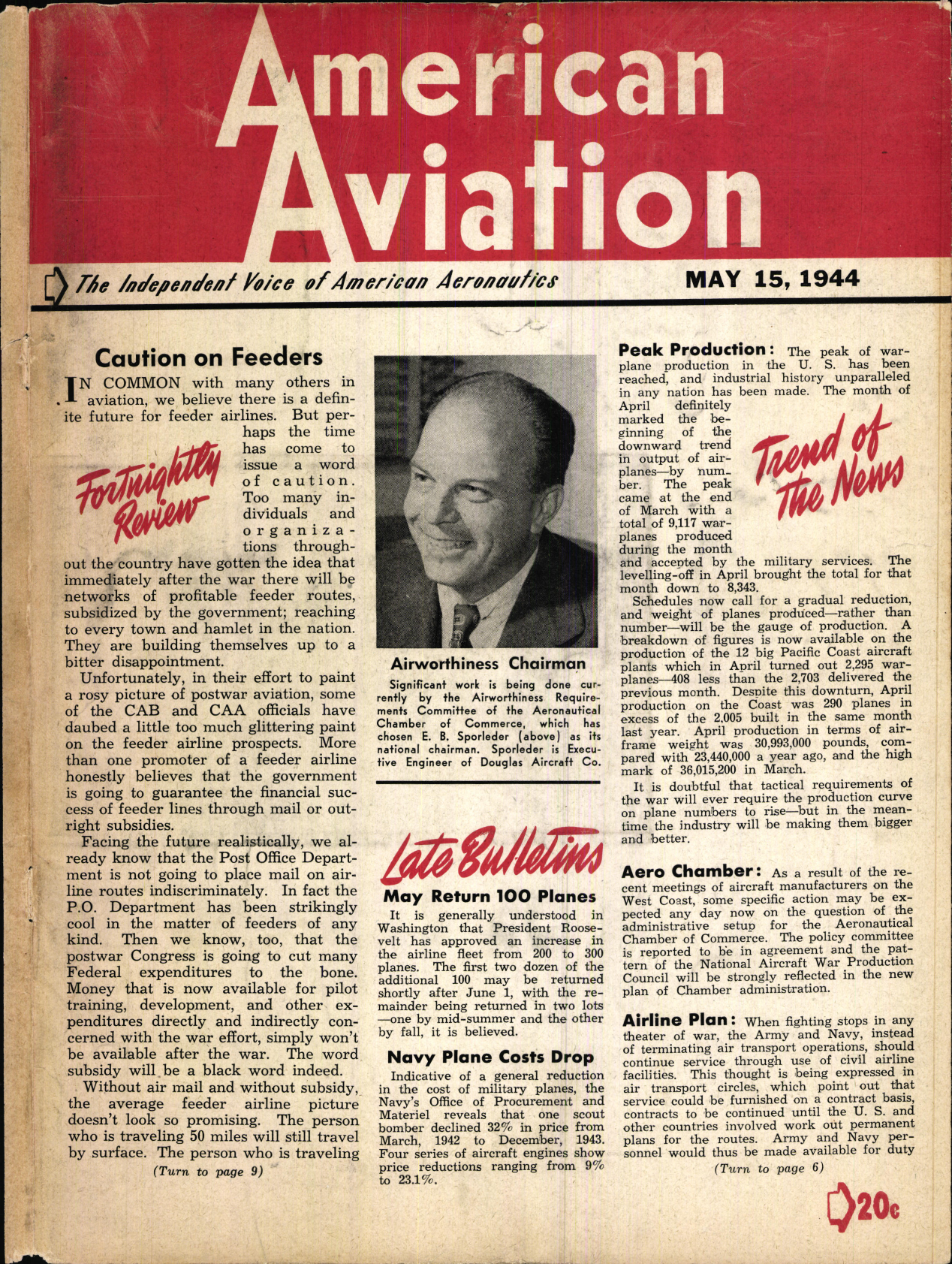 Sample page 1 from AirCorps Library document: American Aviation Magazine - Volume 7 - No. 24