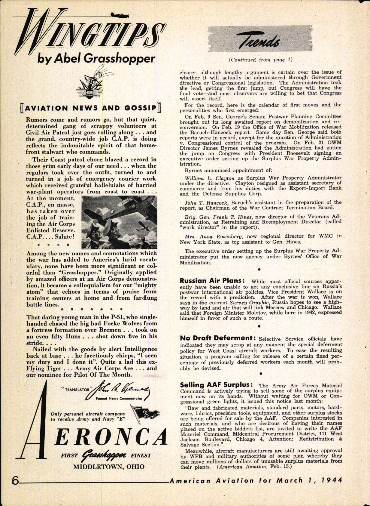 Sample page 6 from AirCorps Library document: American Aviation Magazine - Volume 7 - No. 19