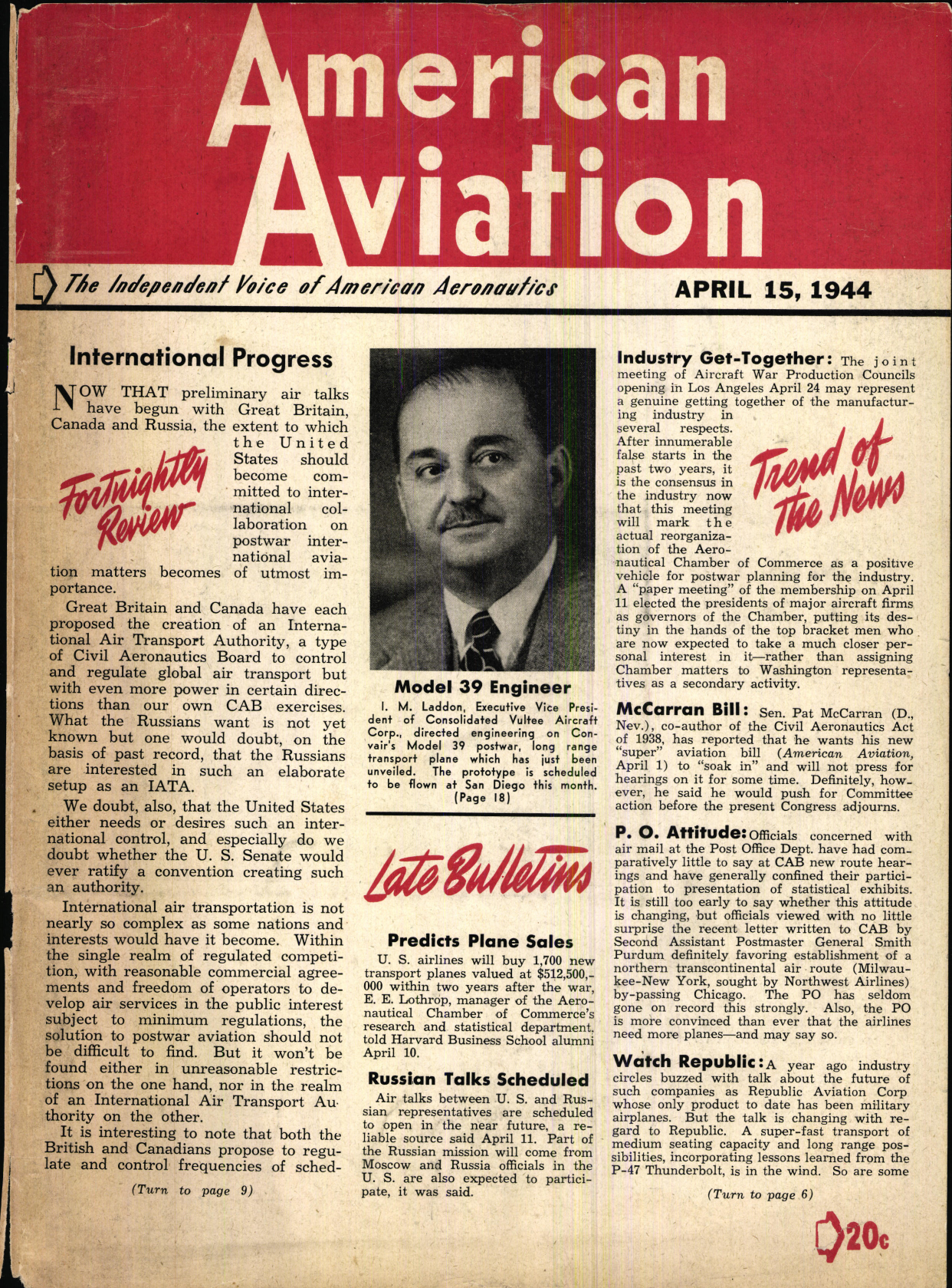 Sample page 1 from AirCorps Library document: American Aviation Magazine - Volume 7 - No. 22