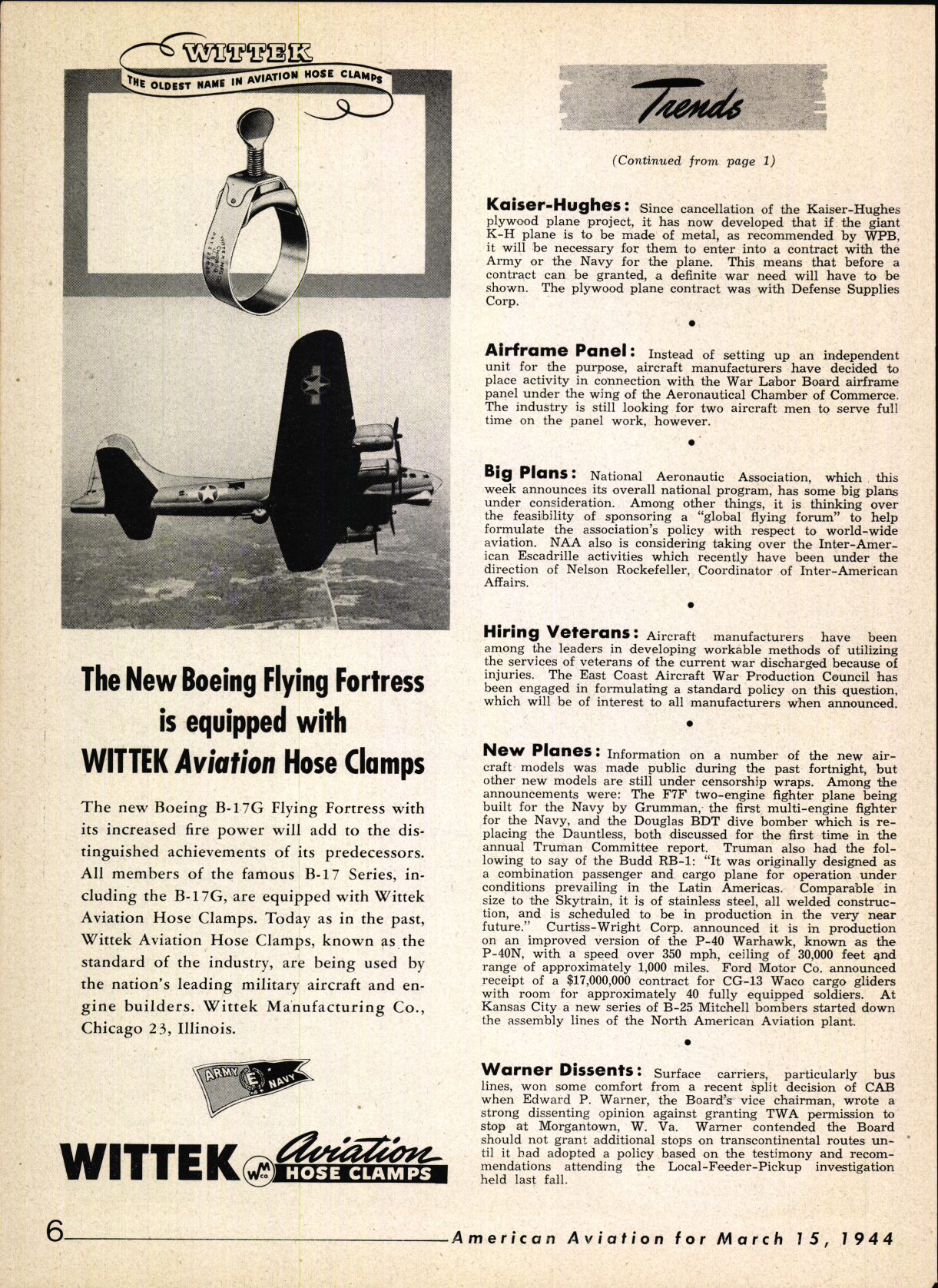 Sample page 6 from AirCorps Library document: American Aviation Magazine - Volume 7 - No. 20