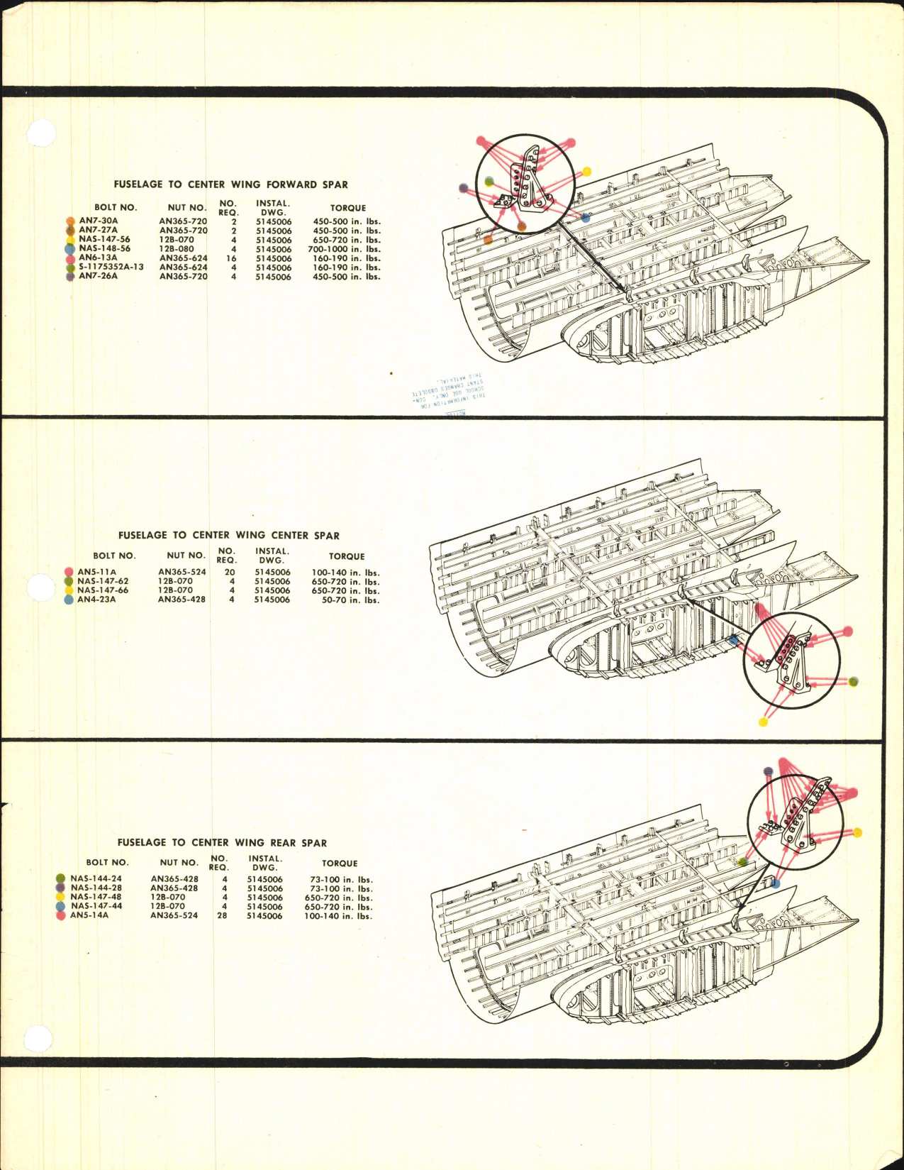 Sample page 5 from AirCorps Library document: C-54, C-54A, and C-54B Torque Values
