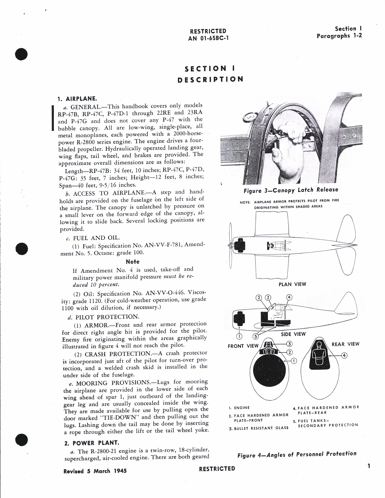 Sample page 5 from AirCorps Library document: Pilot's Flight Operating Instructions for RP-47B, RP-47C, P-47G, and P-47D