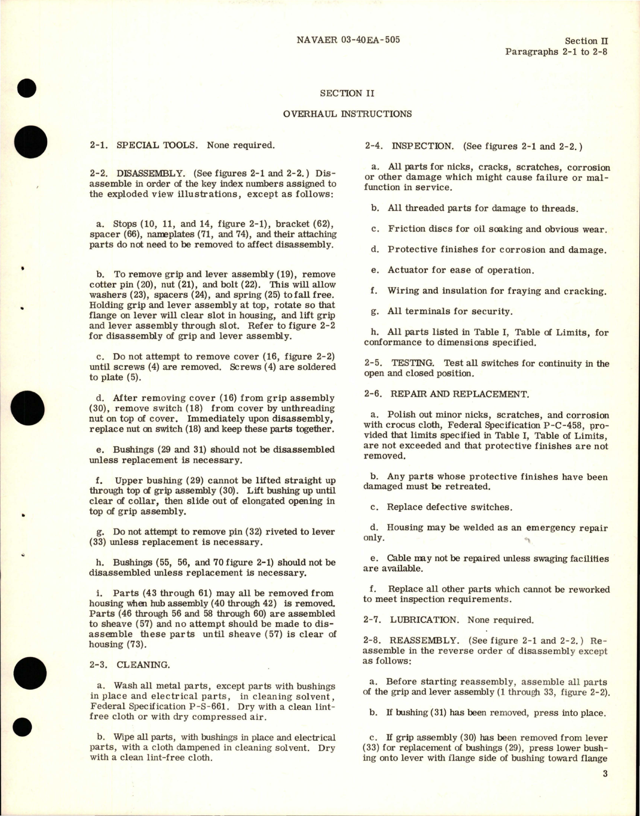 Sample page 5 from AirCorps Library document: Overhaul Instructions for Engine Power Control Quadrants