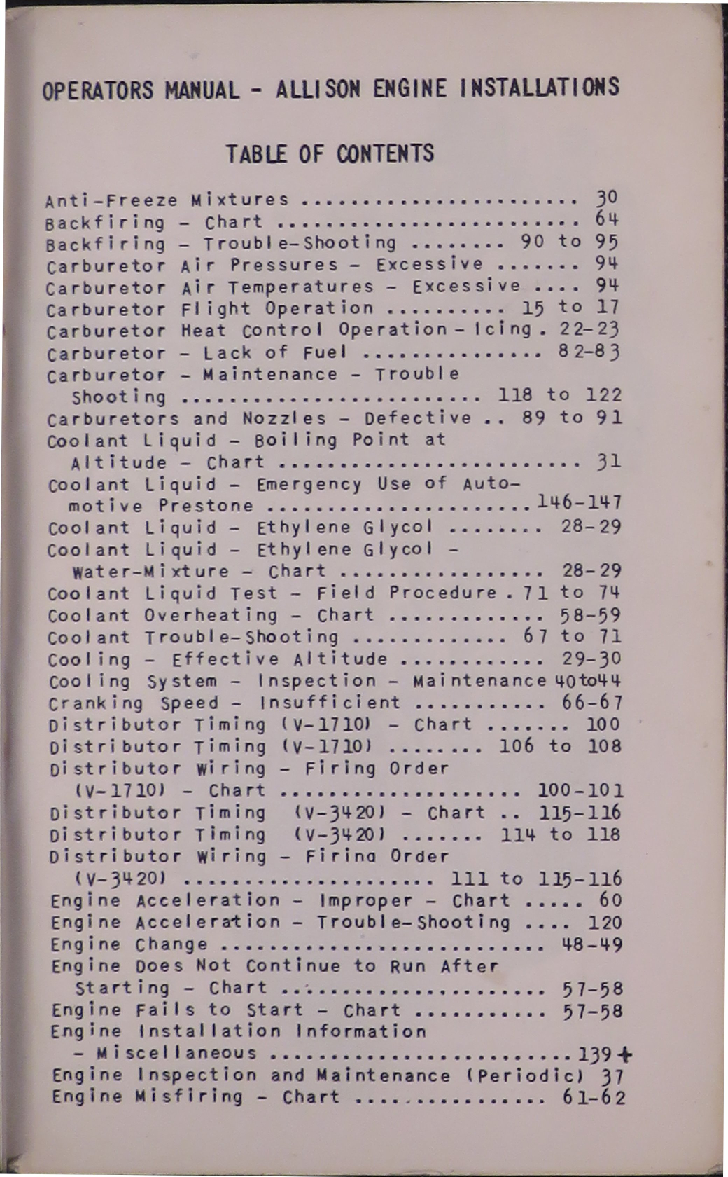 Sample page 5 from AirCorps Library document: Operators Manual for Allison Engine Installations