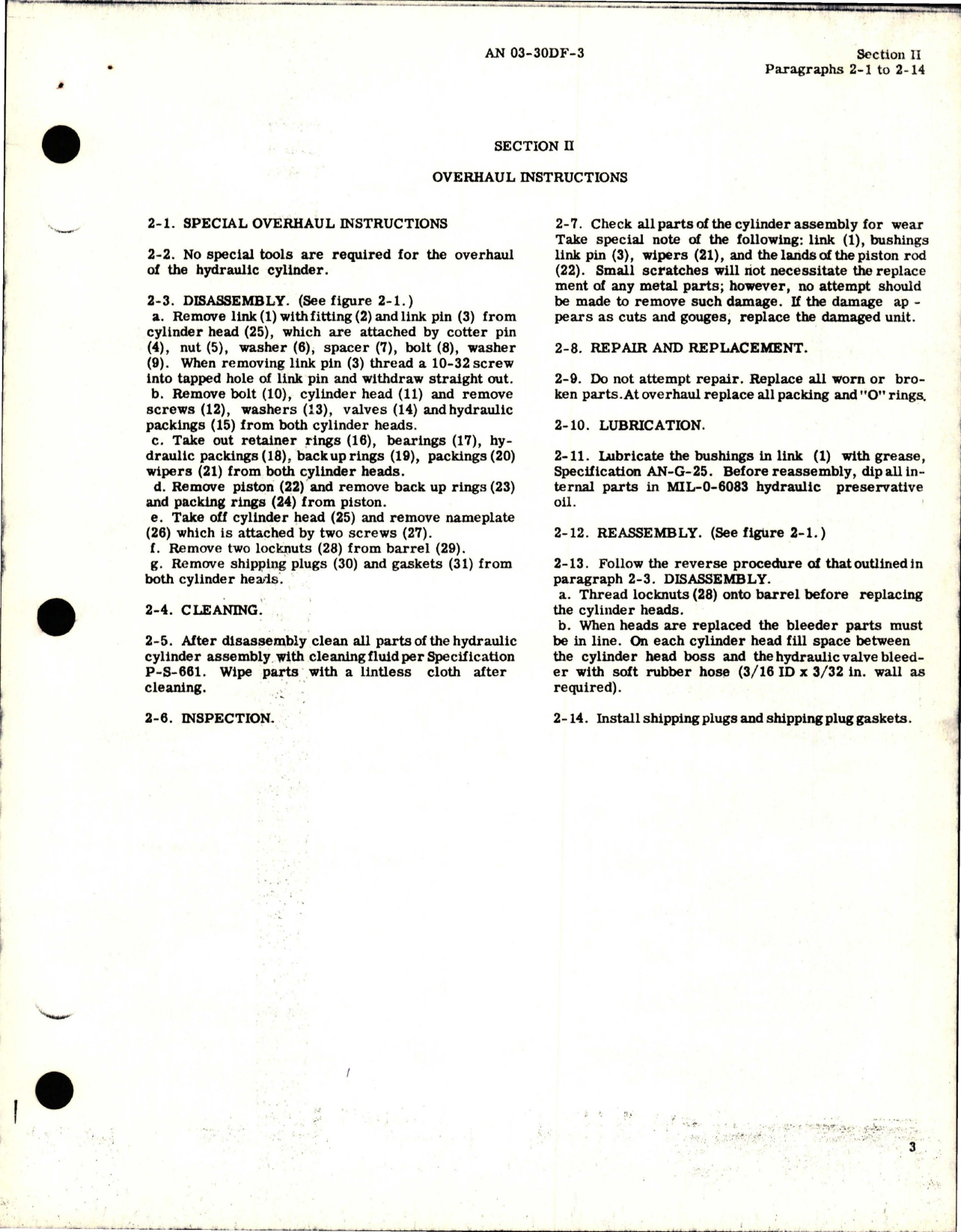 Sample page 5 from AirCorps Library document: Overhaul Instructions for Hydraulic Cylinder - Models HC-2133, HC-2133M1, and HC-2133M2