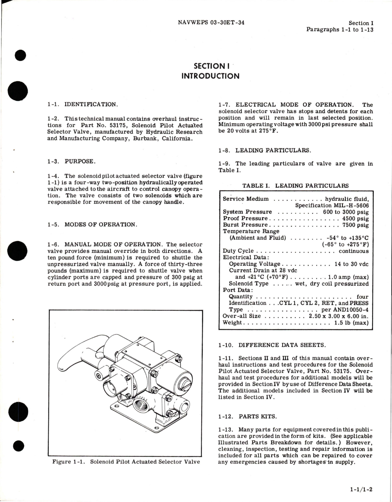 Sample page 5 from AirCorps Library document: Overhaul Instructions for Solenoid Pilot Actuated Selector Valve - Part 53175 