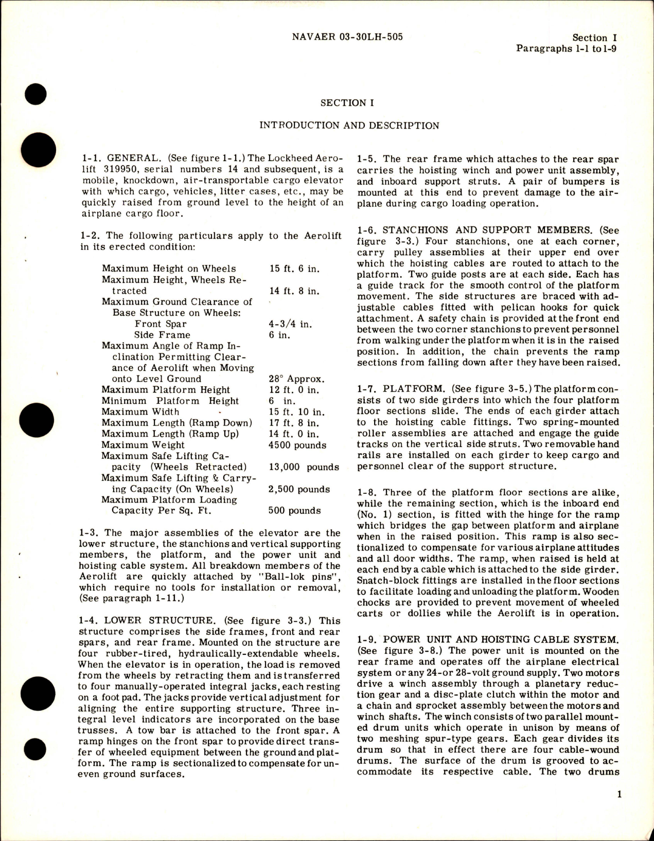 Sample page 5 from AirCorps Library document: Operation and Service Instructions for Aerolift Cargo Elevator - 319950