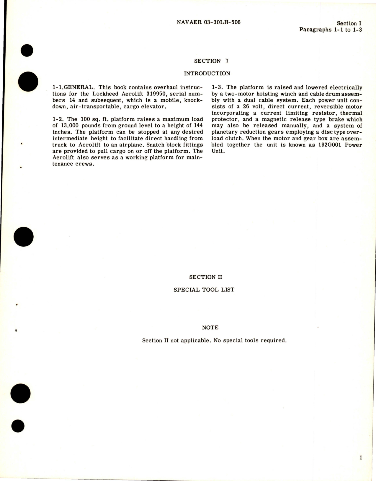 Sample page 5 from AirCorps Library document: Overhaul Instructions for Aerolift Cargo Elevator - 319950