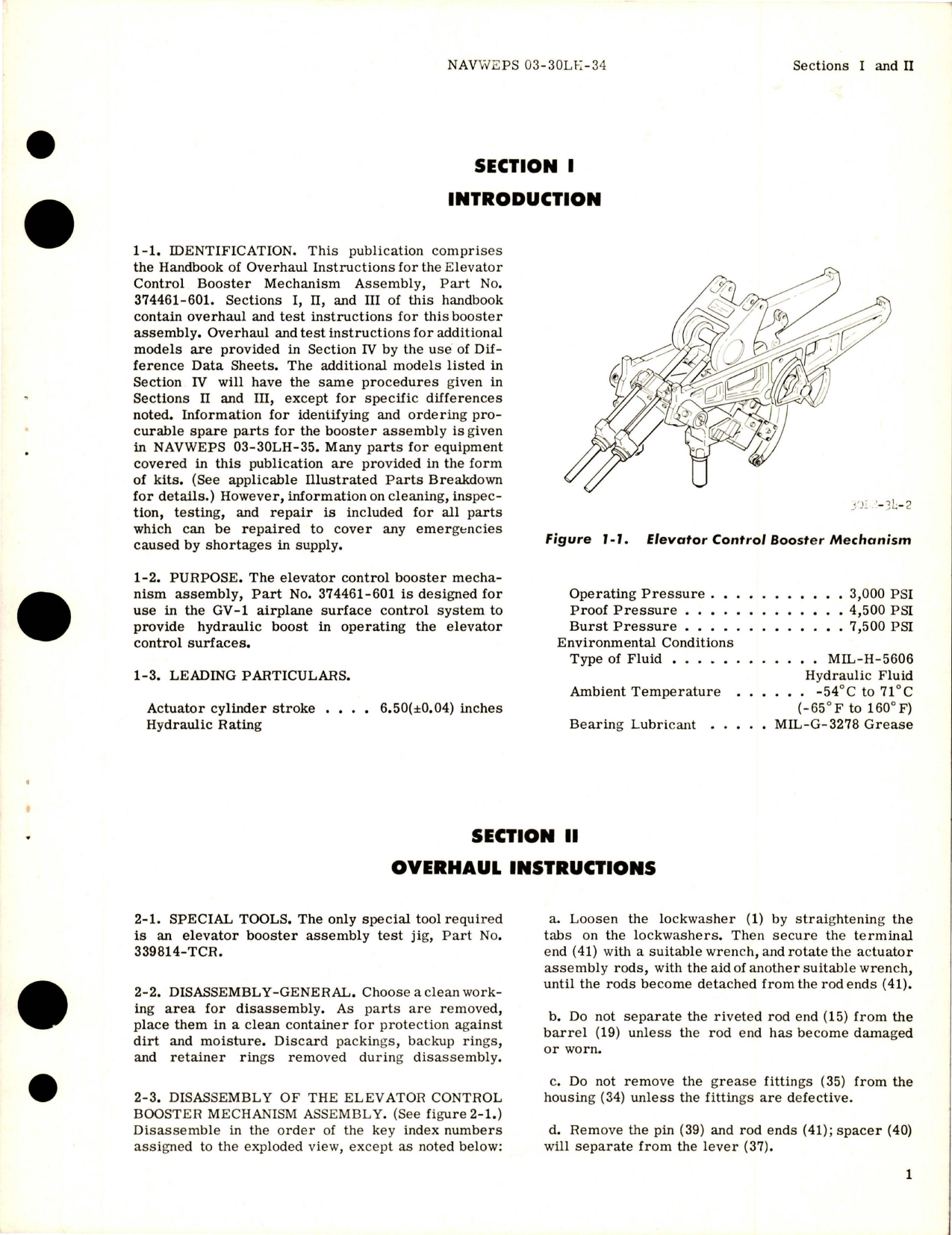 Sample page 5 from AirCorps Library document: Overhaul Instructions for Elevator Control Booster Mechanism Assembly - Parts 374461-601 and 374461-605