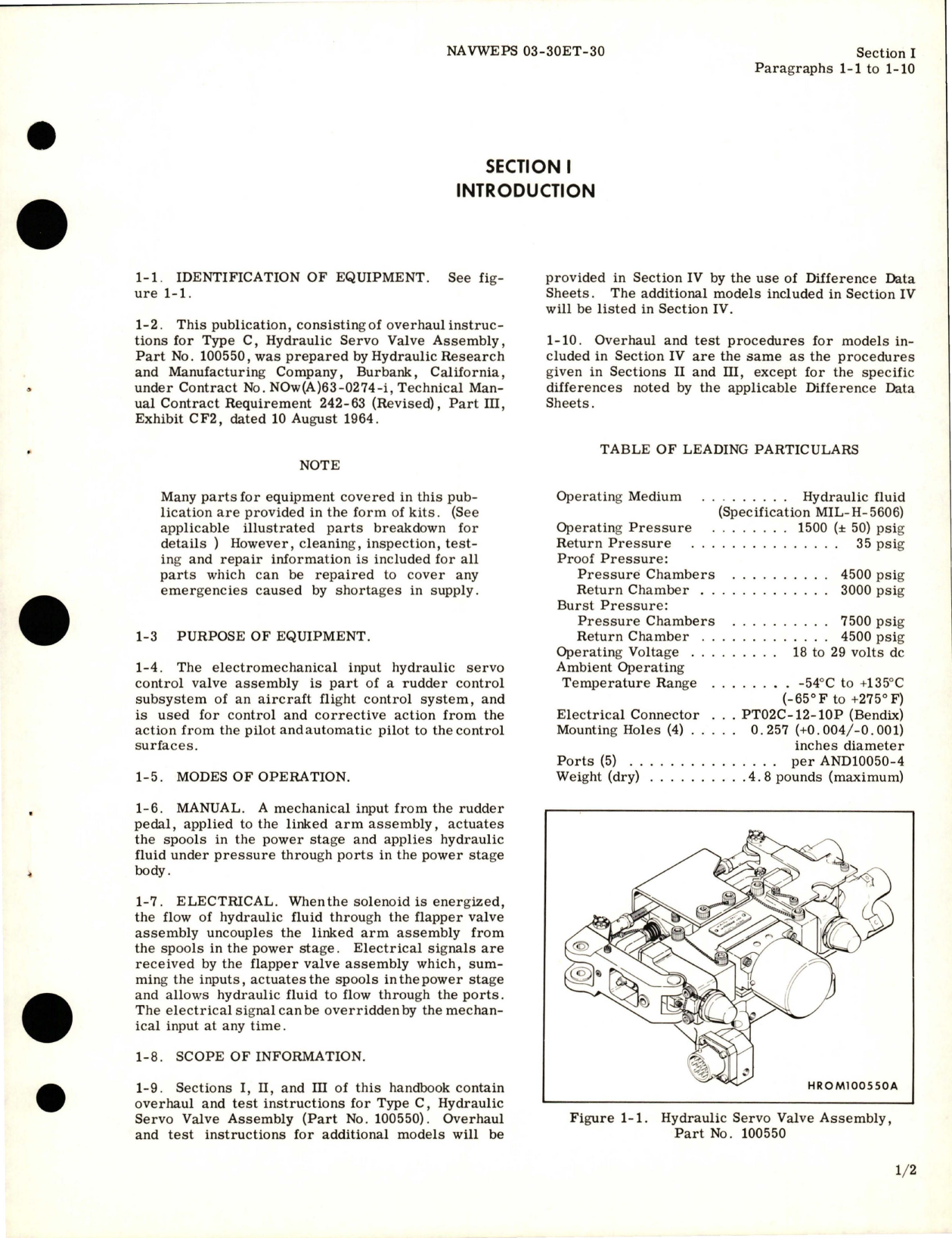 Sample page 5 from AirCorps Library document: Overhaul Instructions for Hydraulic Servo Valve Assy - Part 100550 