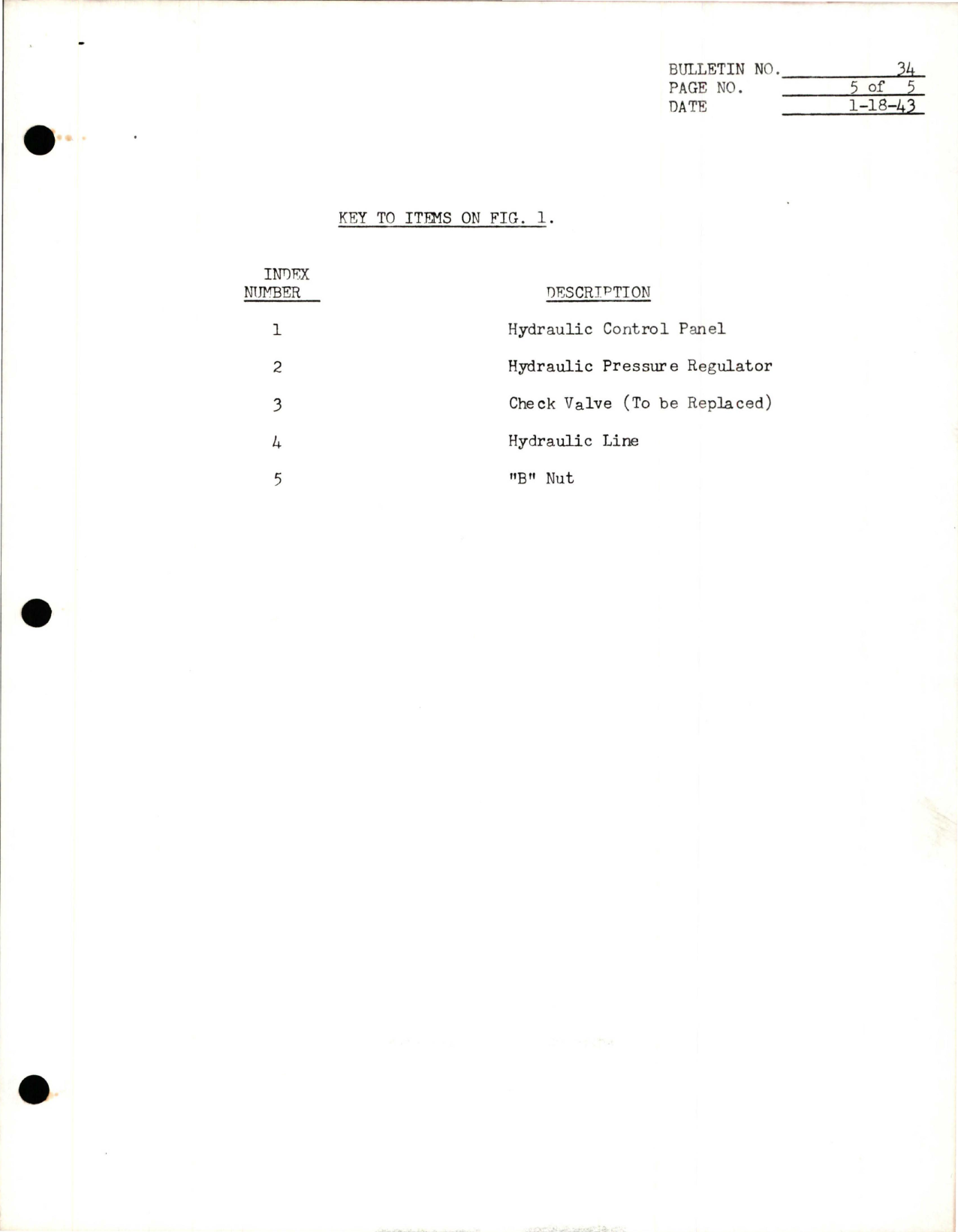 Sample page 5 from AirCorps Library document: Replacement of the Hydraulic Check Valve at the Hydraulic Pressure Regulator
