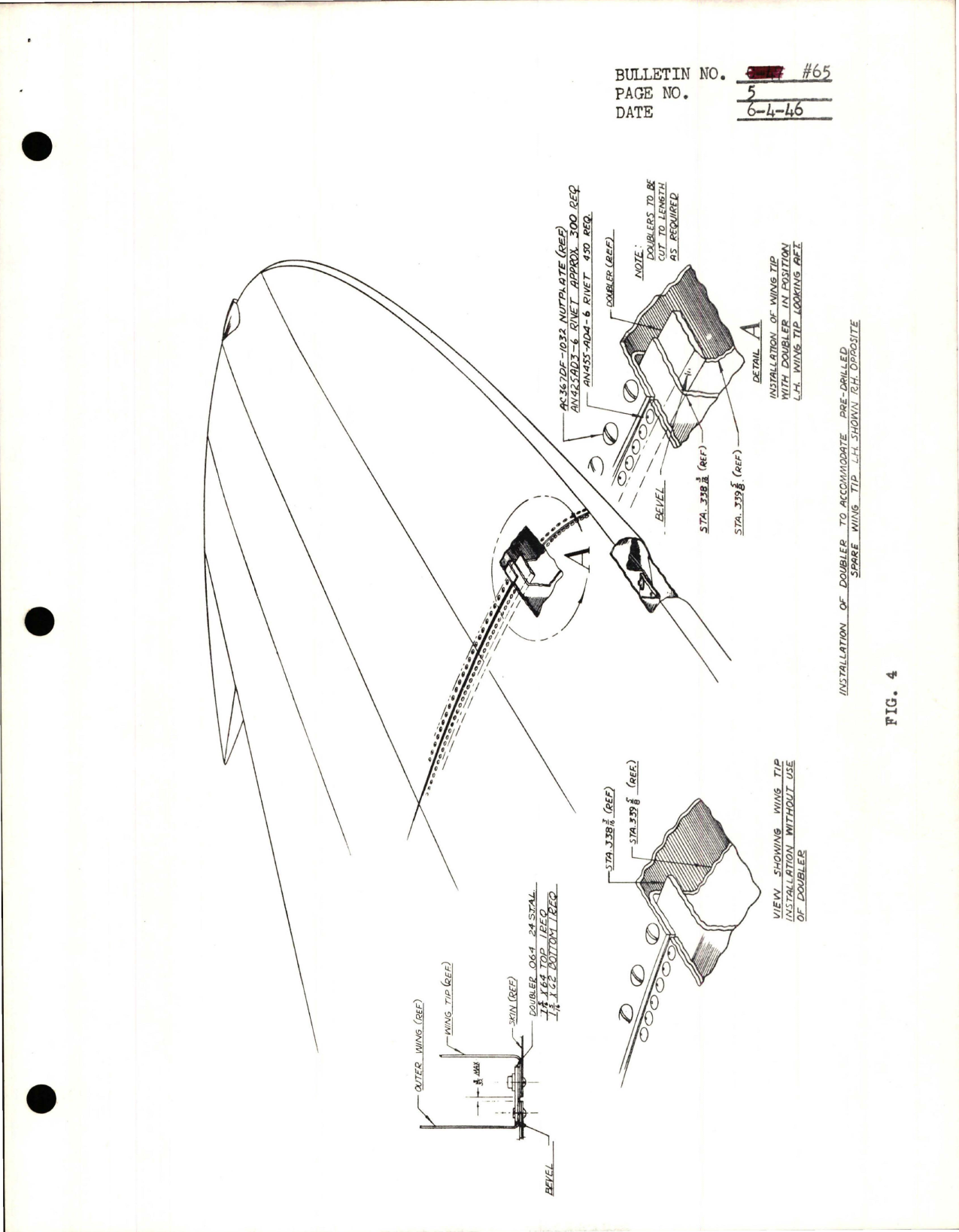Sample page 5 from AirCorps Library document: How to Install Wing Tips that are not Drilled for Attachment