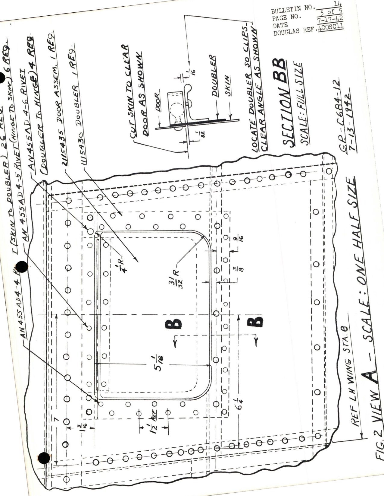 Sample page 5 from AirCorps Library document: Rework - Installation of an Inspection Door in the L.H. Outer Wing