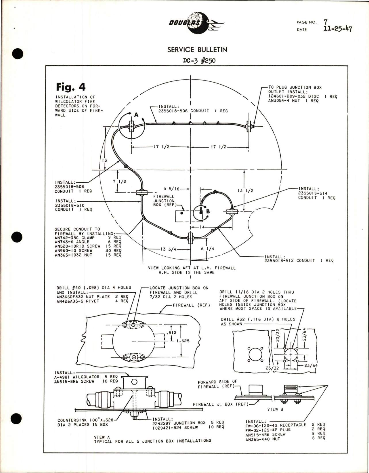 Sample page 7 from AirCorps Library document: Installation of Fire Detectors in Engine Accessory Sections & Smoke Detector in Rear Baggage Compartment