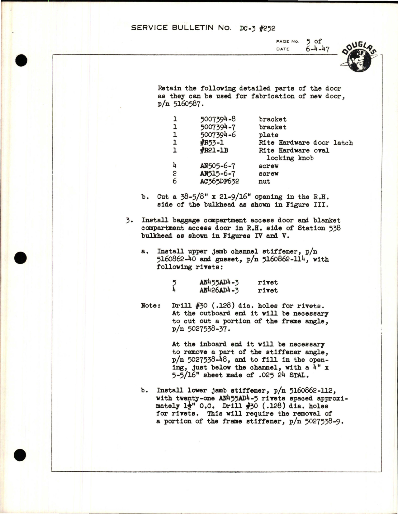 Sample page 5 from AirCorps Library document: Rear Baggage Compartment Access Door Vent
