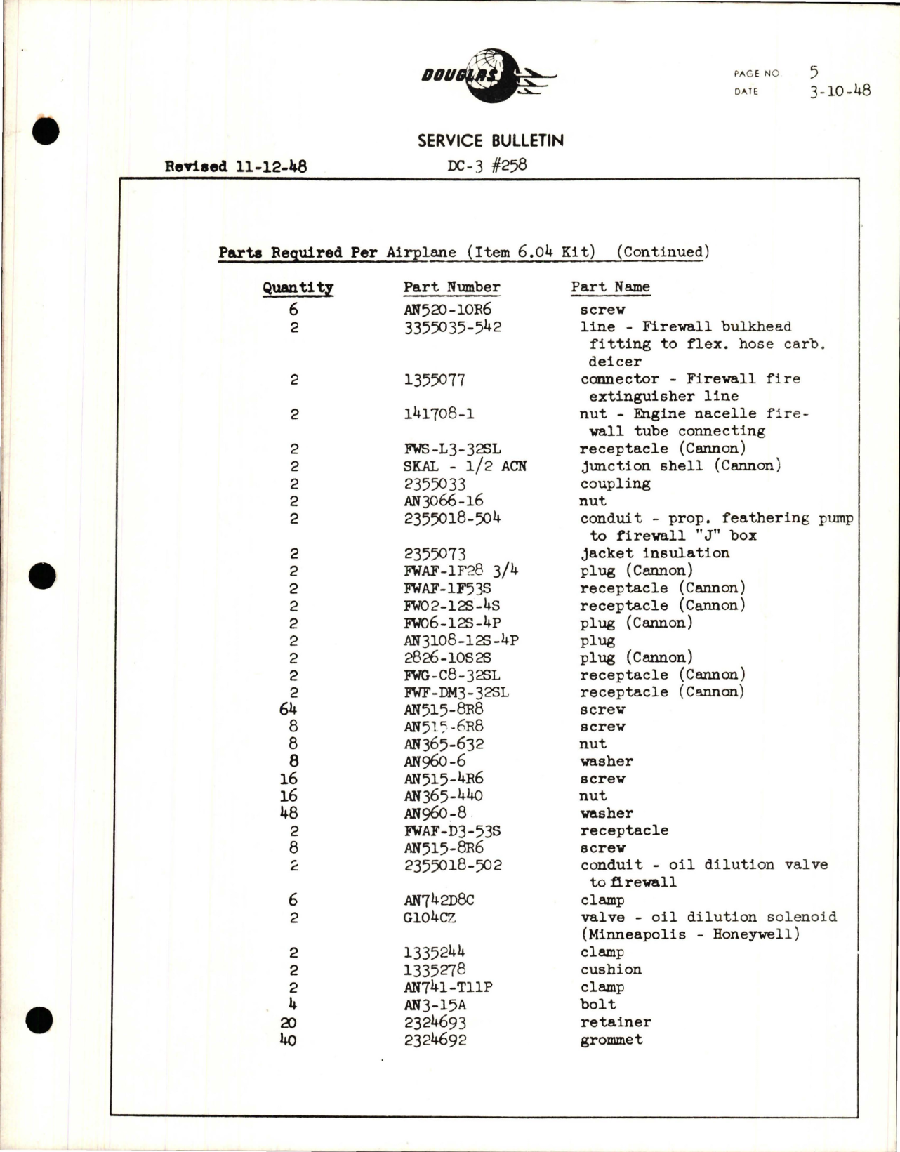 Sample page 5 from AirCorps Library document: Elimination of Holes in Firewall, Addition of Control Cable Seals - Replacement of Dural Plates & Fittings w Steel Plates & Fittings