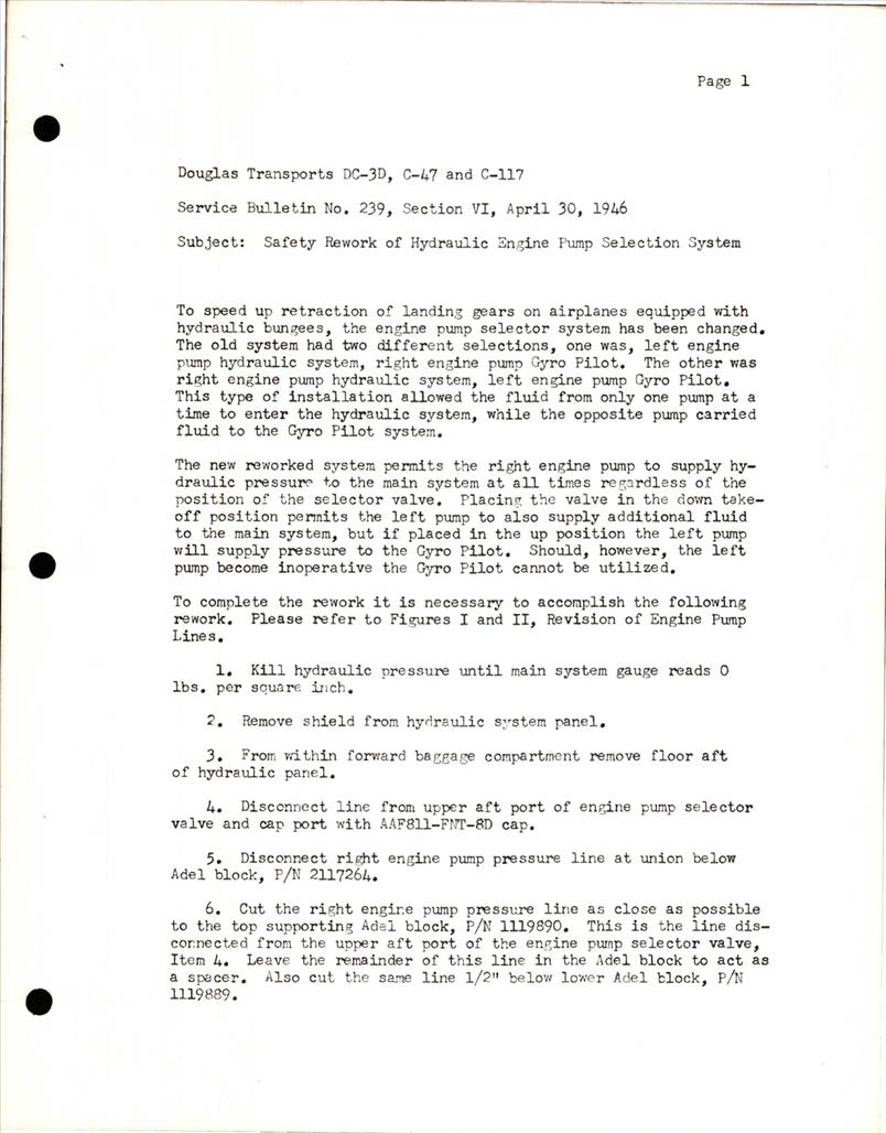 Engine Rework Text Safety Rework of Hydraulics Engine Pump Selection System - AirCorps Library