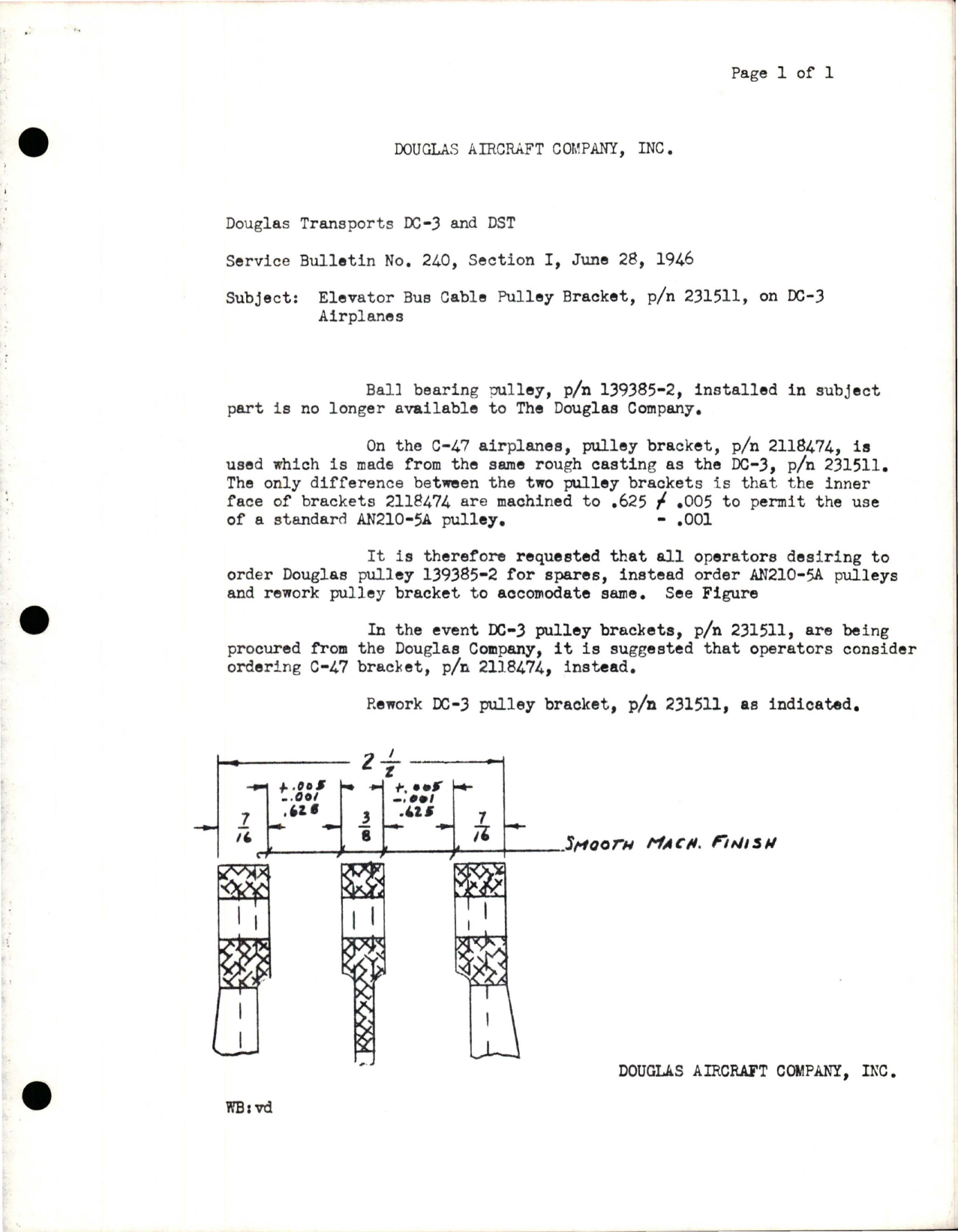 Sample page 1 from AirCorps Library document: Elevator Bus Cable Pulley Bracket - Part 231511