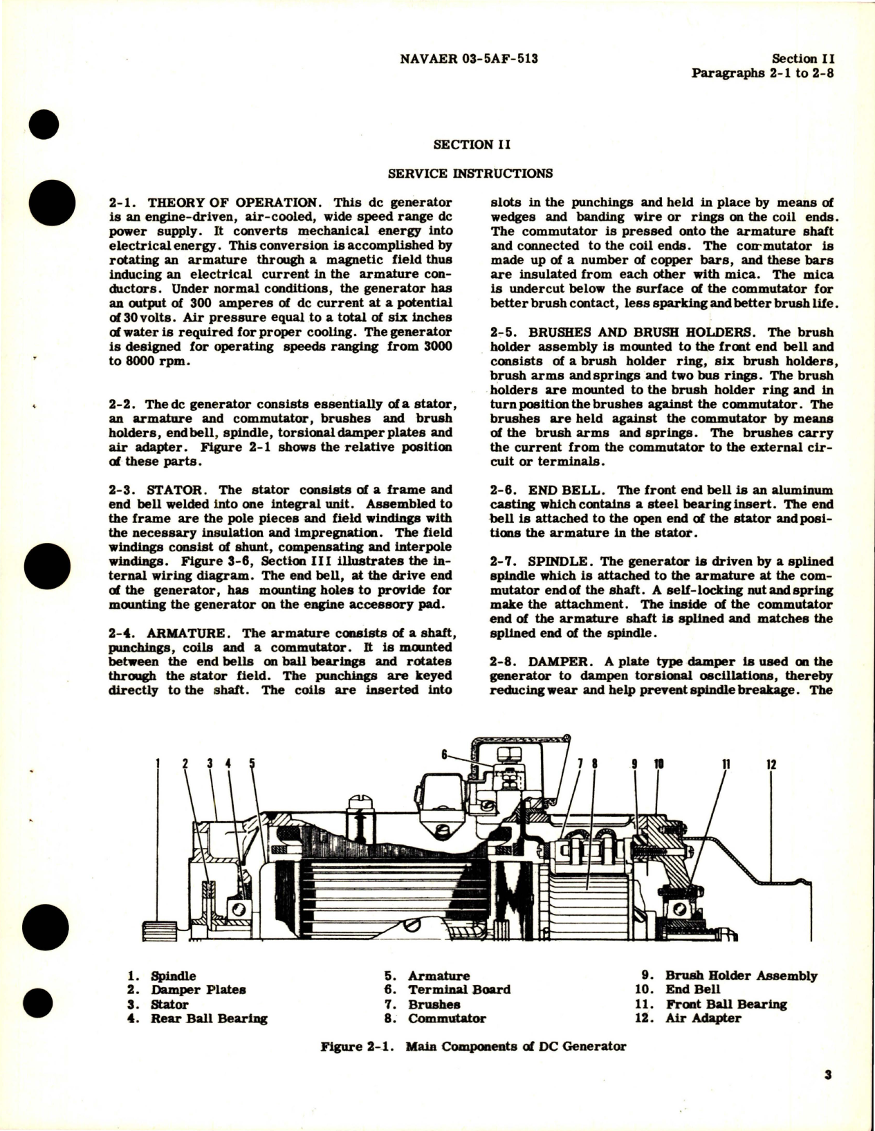 Sample page 5 from AirCorps Library document: Operation, Service and Overhaul Instructions for DC Generator - Part 903J790-2