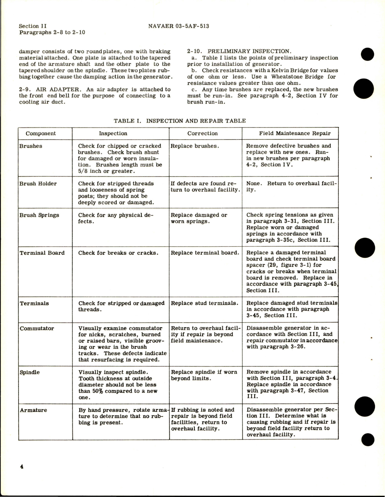 Sample page 6 from AirCorps Library document: Operation, Service and Overhaul Instructions for DC Generator - Part 903J790-2