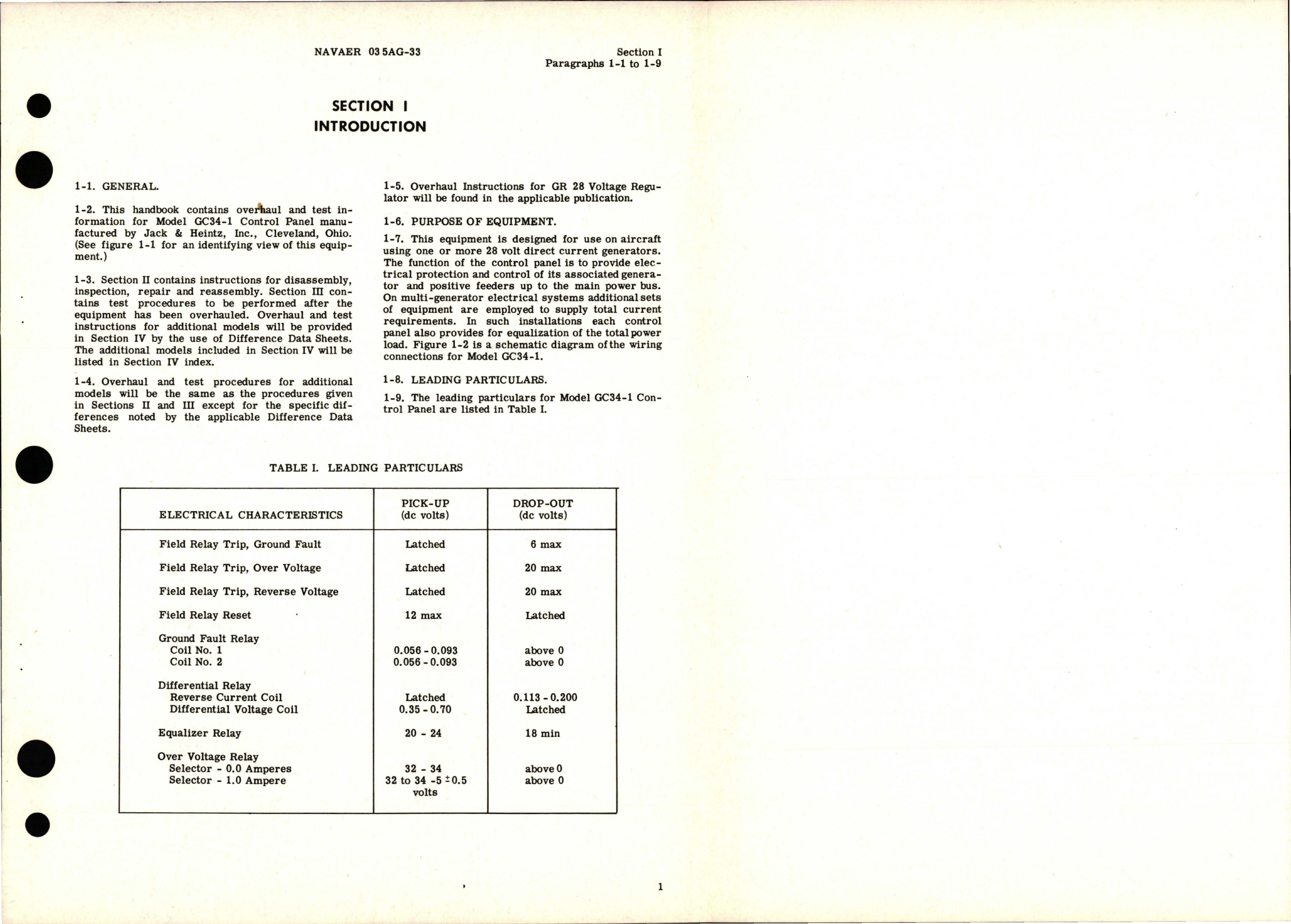 Sample page 5 from AirCorps Library document: Overhaul Instructions for Control Panel - Model GC34-1