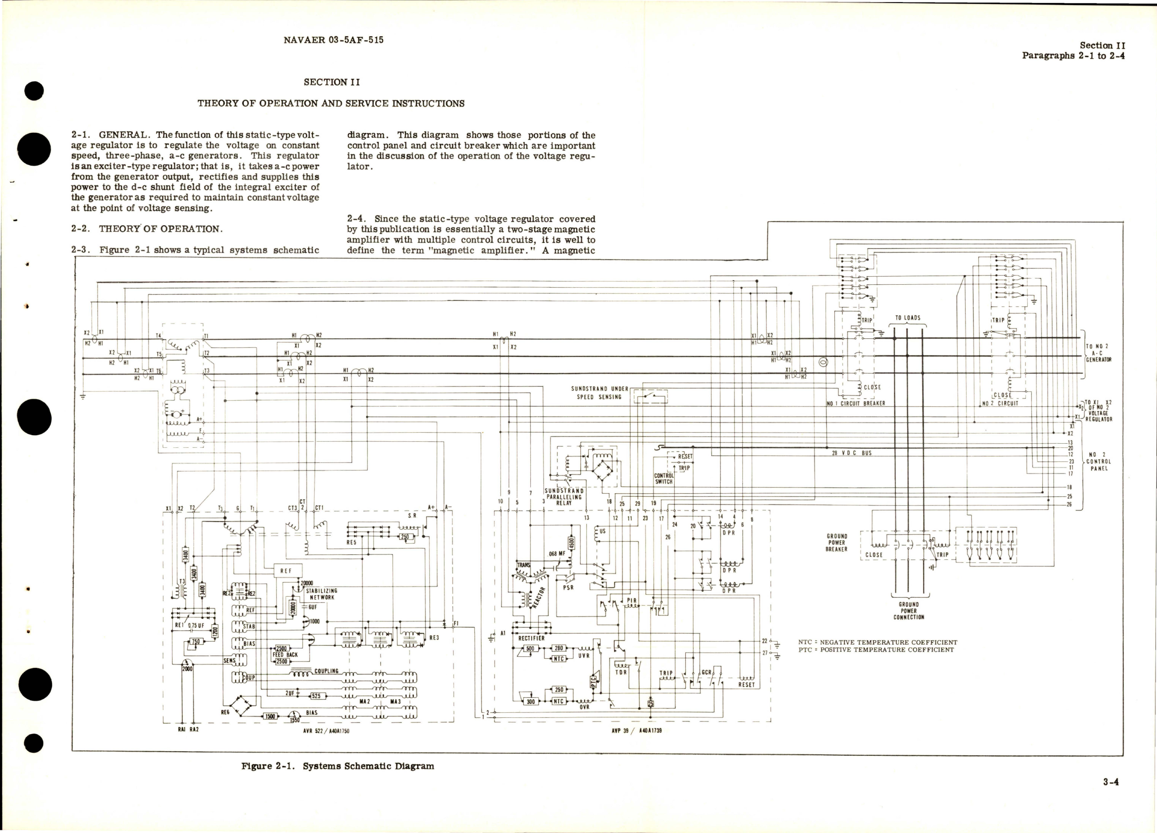 Sample page 7 from AirCorps Library document: Operation, Service and Overhaul Instructions for Voltage Regulator - Static Type - Part A40A1750