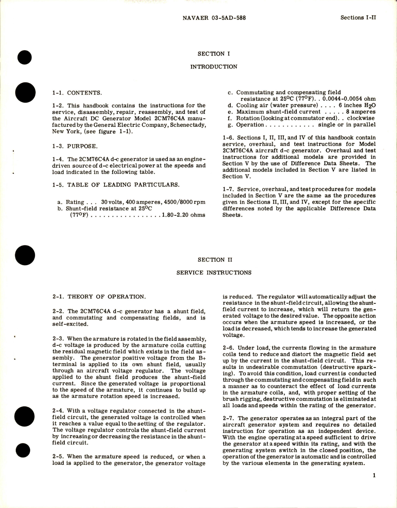 Sample page 5 from AirCorps Library document: Service and Overhaul Instructions for DC Generator 