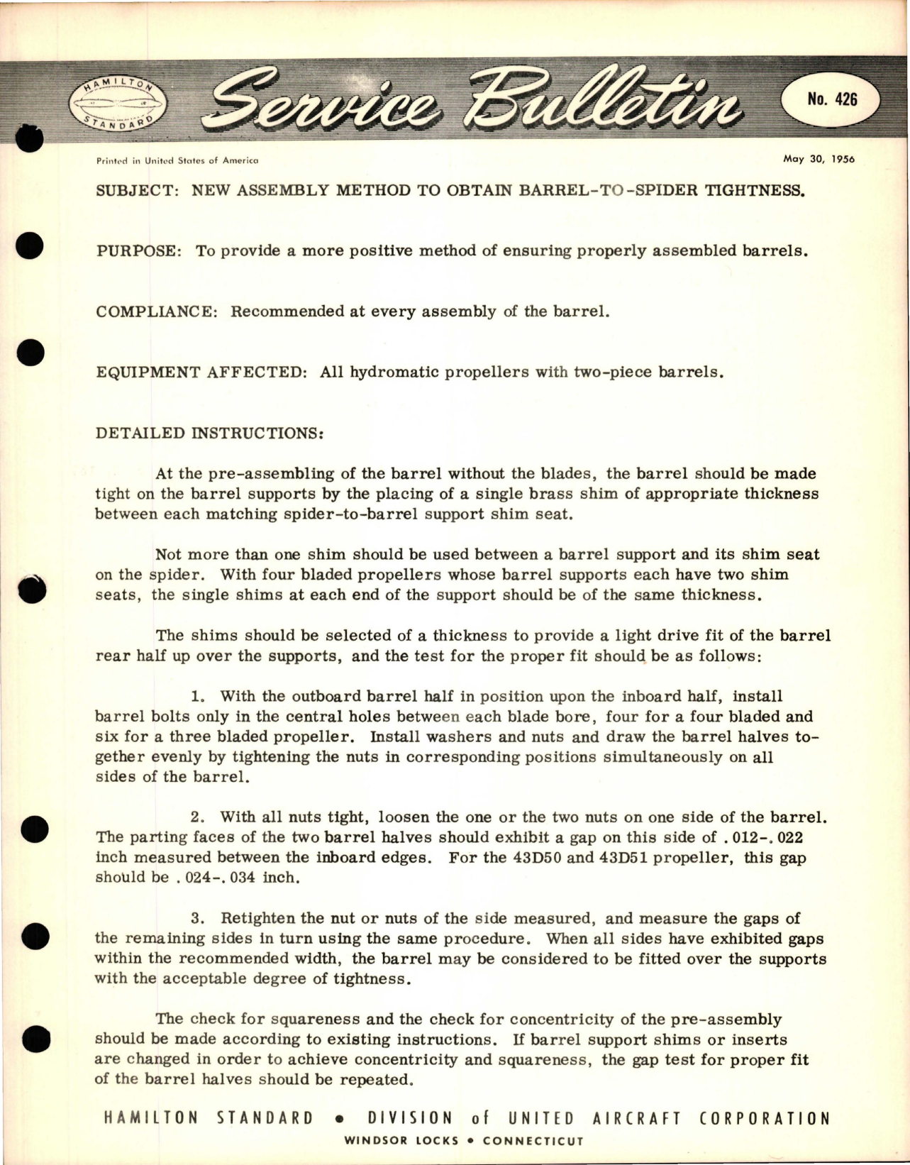 Sample page 1 from AirCorps Library document: New Assembly Method to Obtain Barrel-to-Spider Tightness