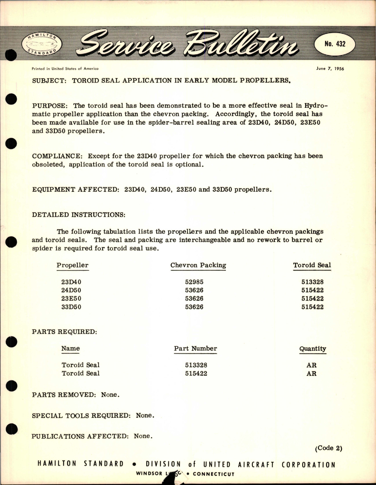 Sample page 1 from AirCorps Library document: Toroid Seal Application in Early Model Propellers
