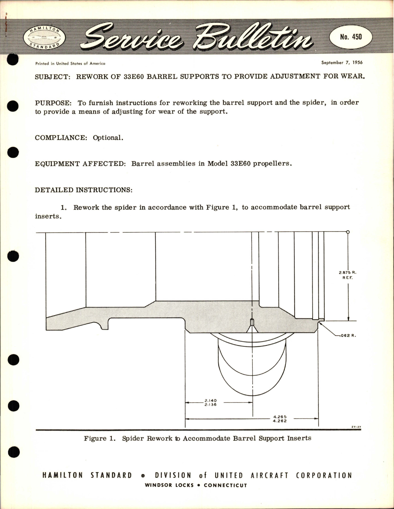 Sample page 1 from AirCorps Library document: Rework of 33E60 Barrel Supports to Provide Adjustment for Wear