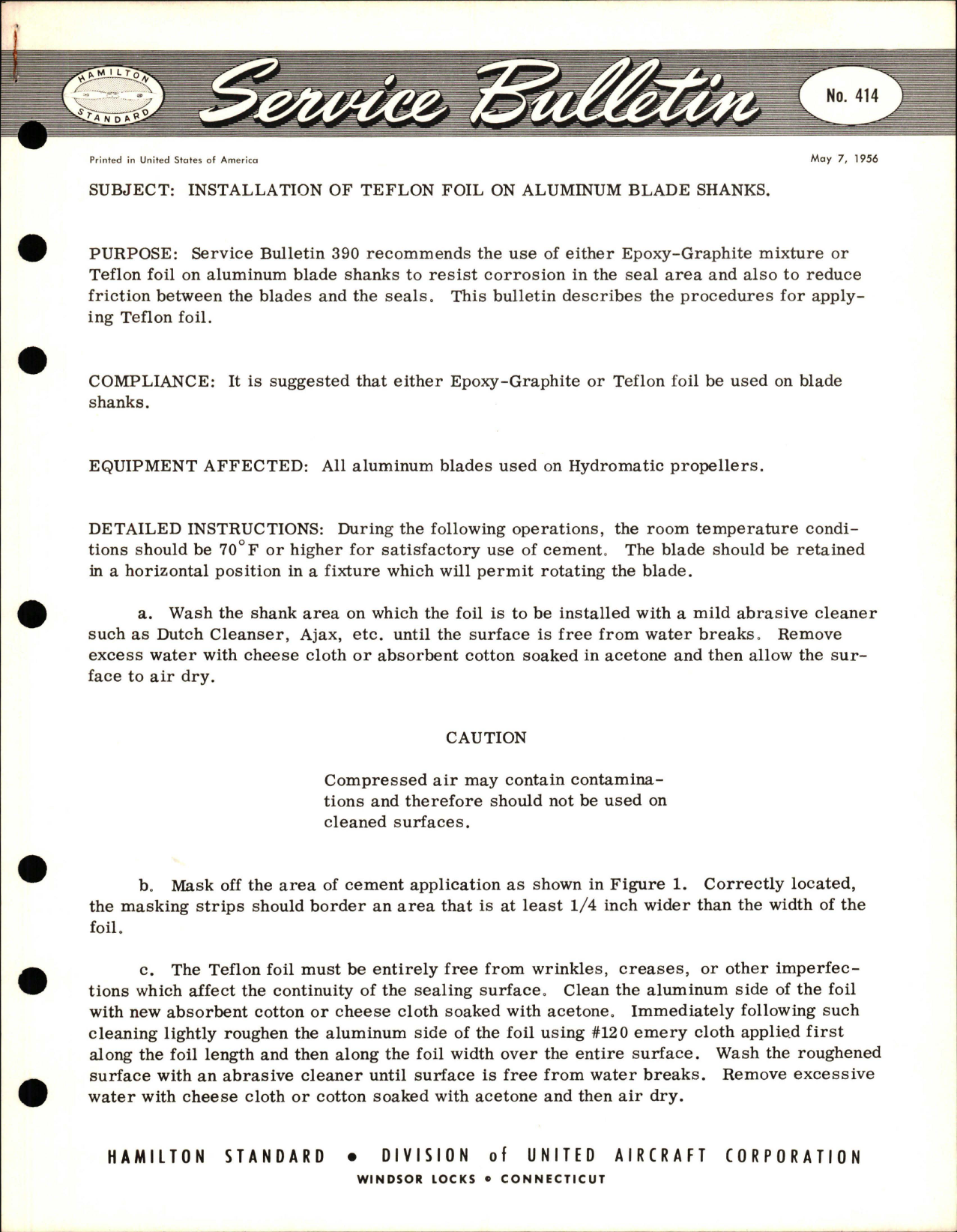 Sample page 1 from AirCorps Library document: Installation of Teflon Foil of Aluminum Blade Shanks