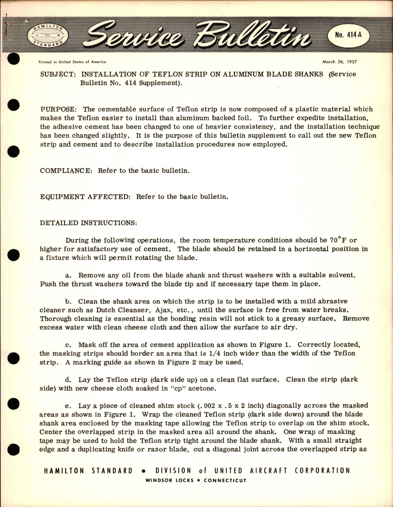 Sample page 1 from AirCorps Library document: Installation of Teflon Foil of Aluminum Blade Shanks