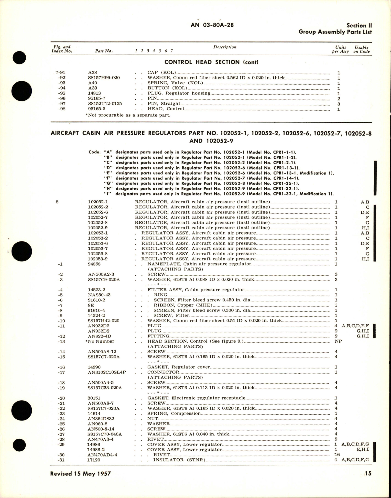 Sample page 7 from AirCorps Library document: Illustrated Parts Breakdown for Aircraft Cabin Air Pressure Regulators