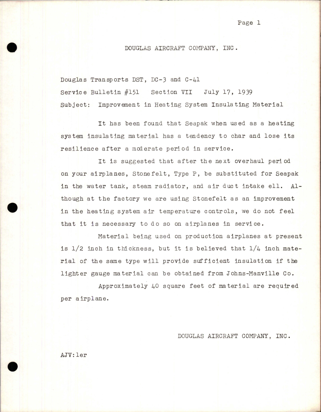 Sample page 1 from AirCorps Library document: Improvement in Heating System Insulating Material