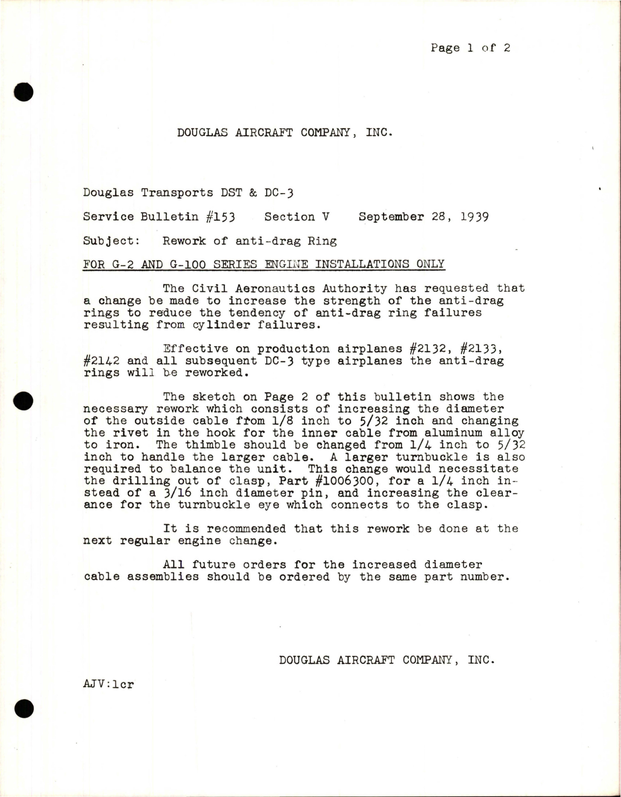 Sample page 1 from AirCorps Library document: Rework of Anti-Drag Ring