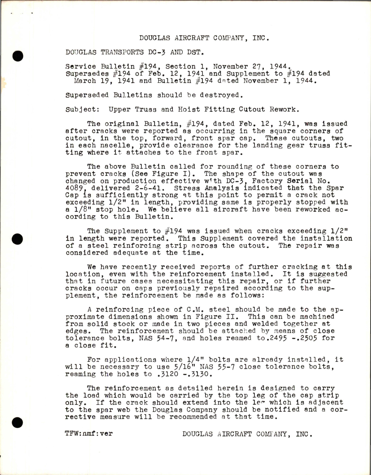 Sample page 1 from AirCorps Library document: Upper Truss and Hoist Fitting Cutout Rework