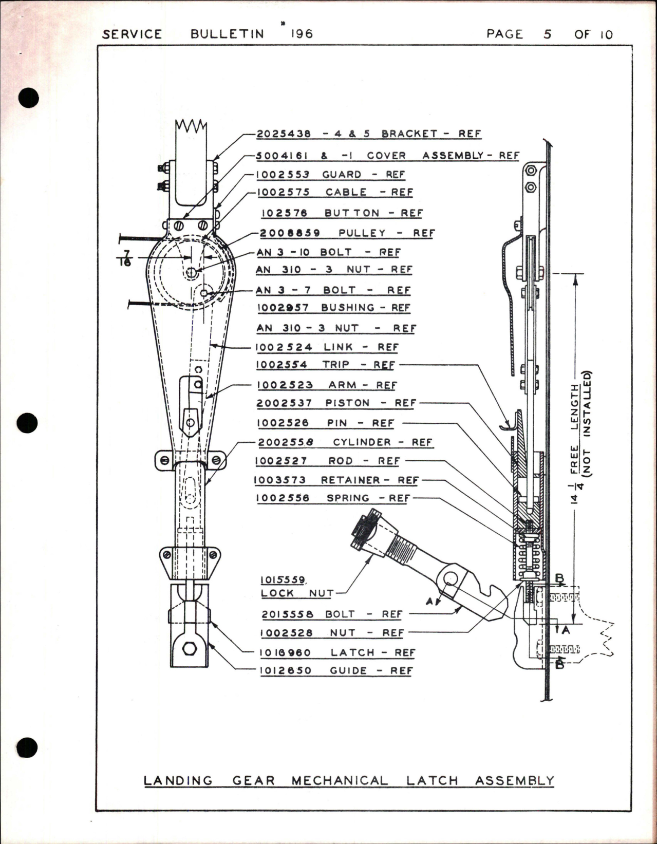 Sample page 5 from AirCorps Library document: Instructions for Adjusting the Landing Gear Mechanical Latch