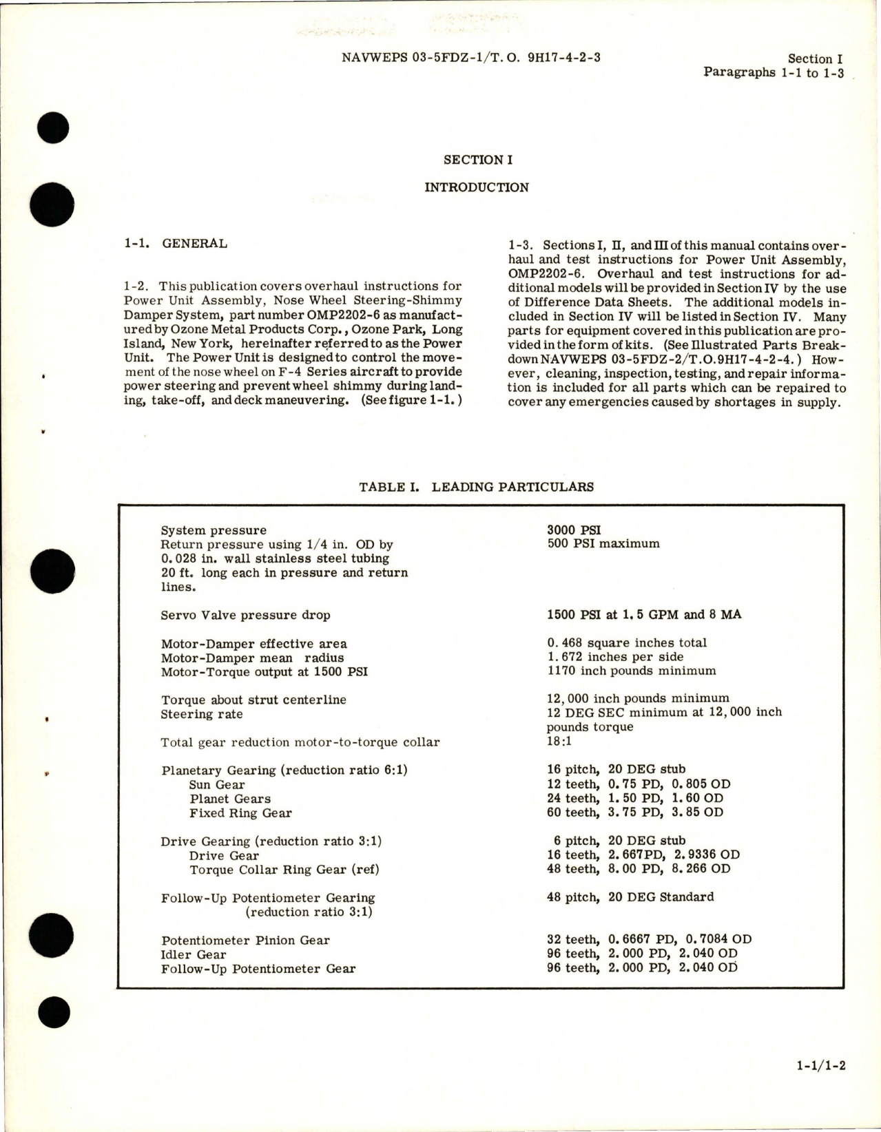 Sample page 5 from AirCorps Library document: Overhaul Instructions for Power Unit Assembly, Nose Wheel Steering Shimmy Damper System - Part OMP2202-6