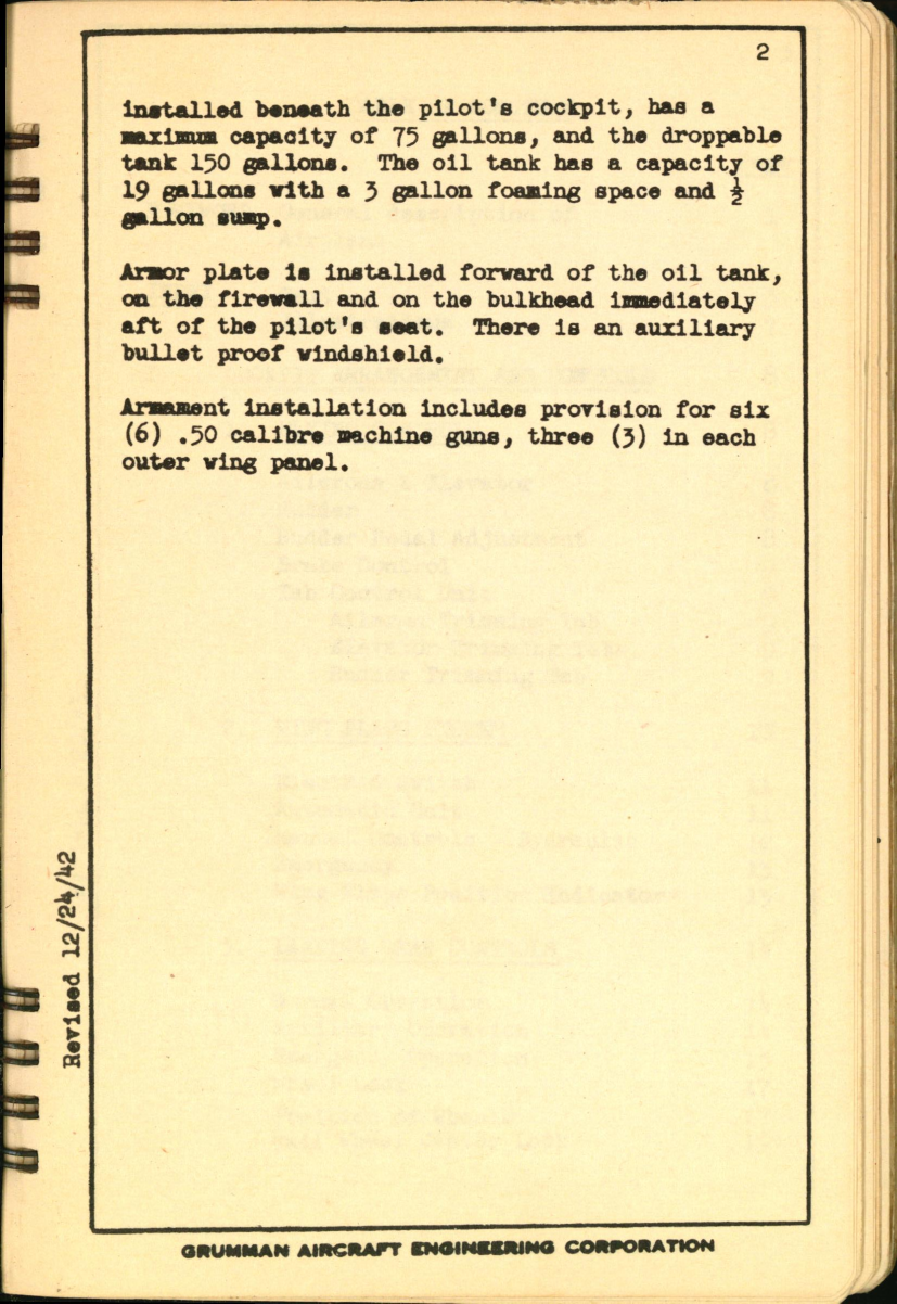 Sample page 7 from AirCorps Library document: Preliminary Pilot's Handbook for Model F6F-3 Airplane