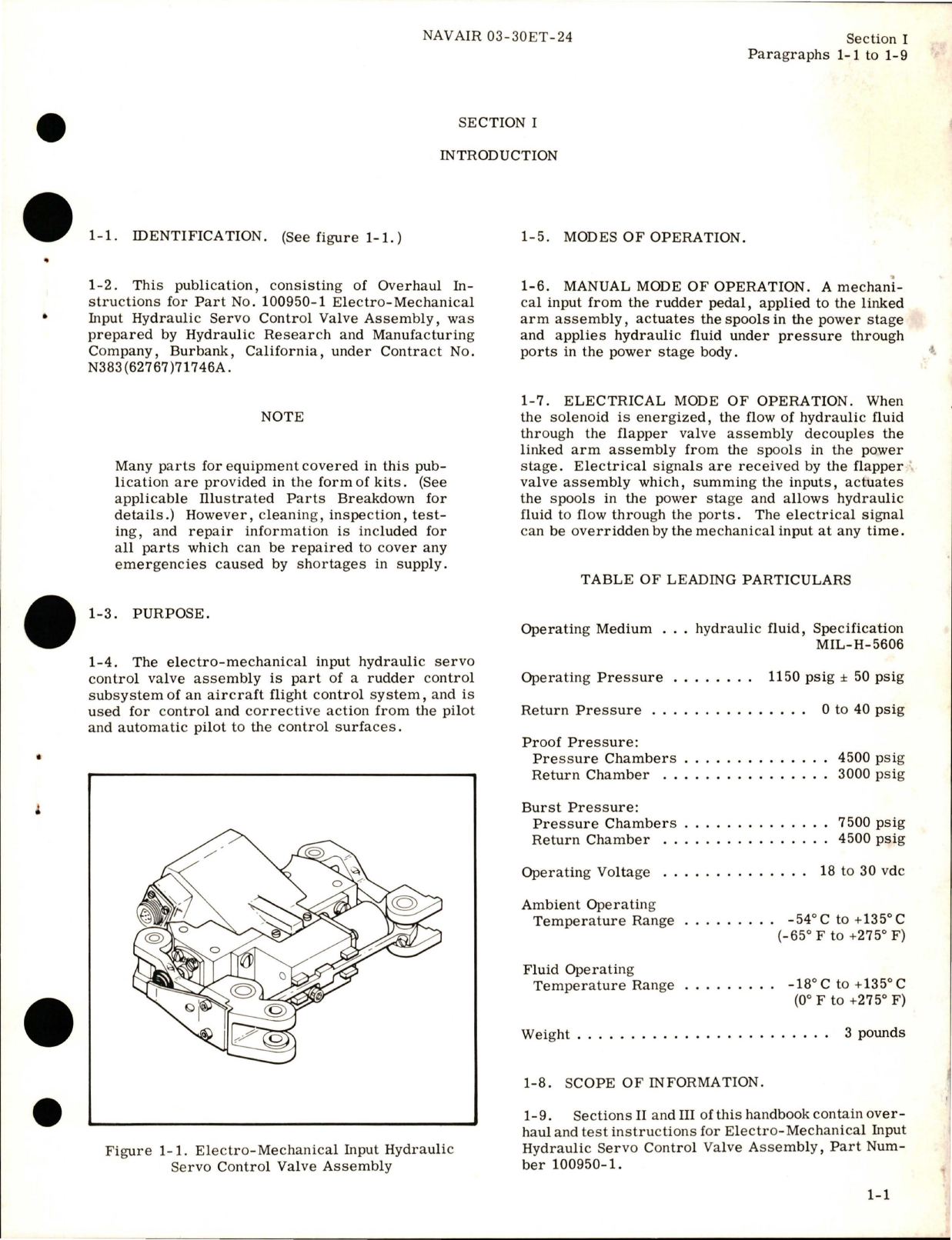 Sample page 5 from AirCorps Library document: Overhaul Instructions for Electro-Mechanical Input Hydraulic Servo Control Valve Assembly - Part 100950-1