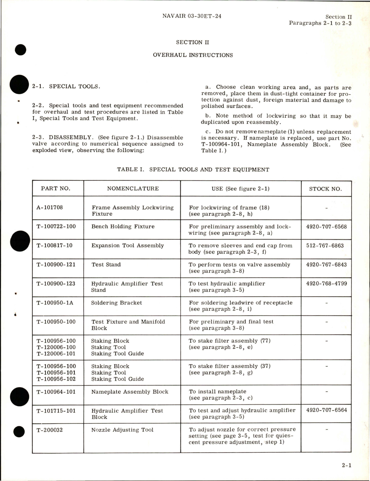 Sample page 7 from AirCorps Library document: Overhaul Instructions for Electro-Mechanical Input Hydraulic Servo Control Valve Assembly - Part 100950-1