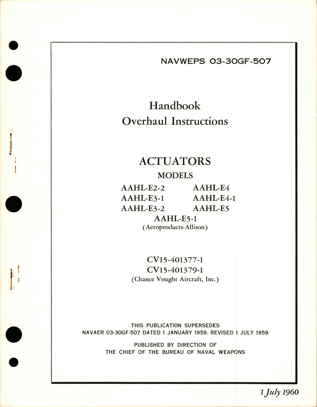 Sample page 1 from AirCorps Library document: Overhaul Instructions for Actuators 
